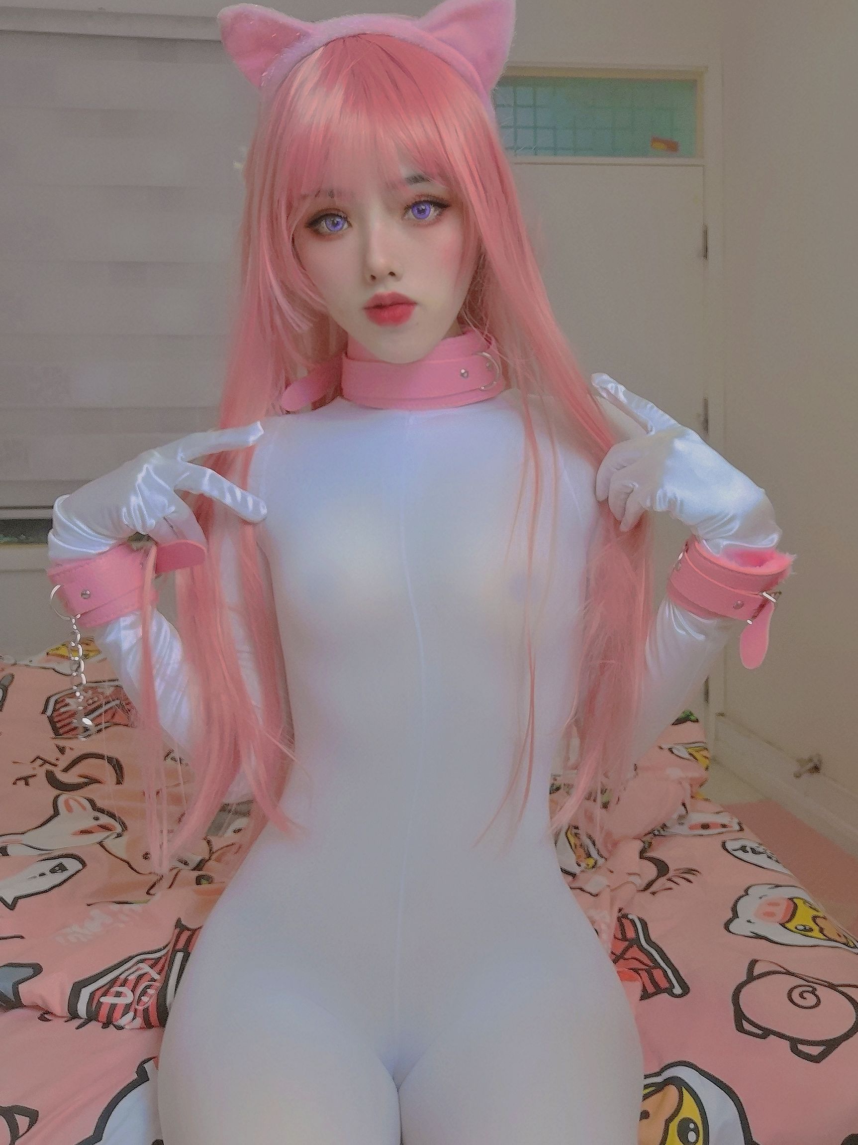 钛合金大粑粑 – 连体白丝 [15P]