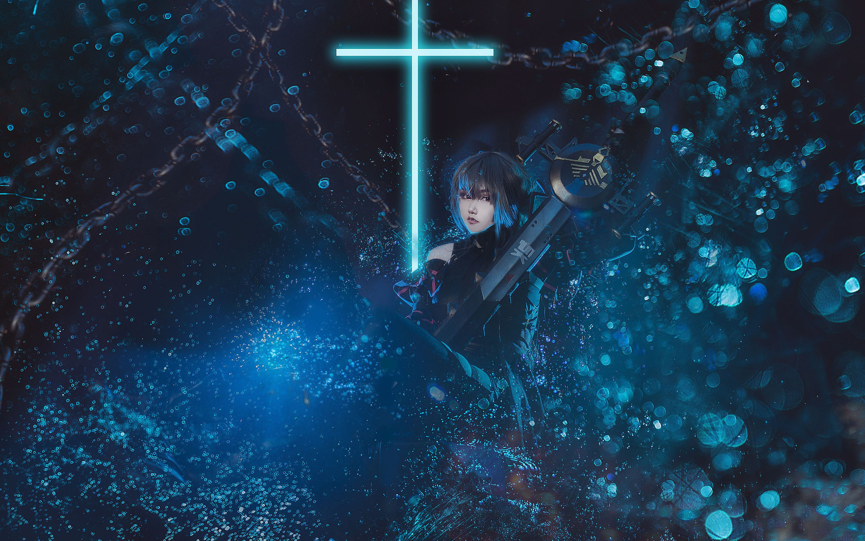 微博萌妹蓝小沂KiKi – 明日方舟 幽灵鲨 [8P]