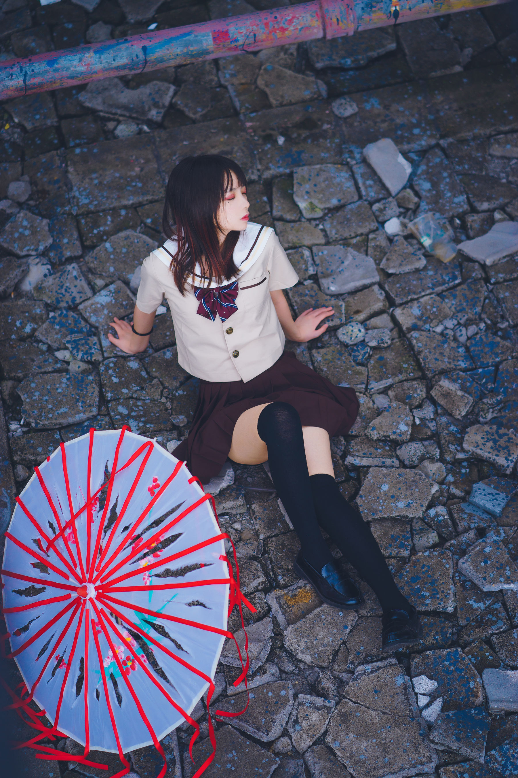 [萝莉COS] 疯猫ss《丝袜狂想曲(伞)》 [42P]