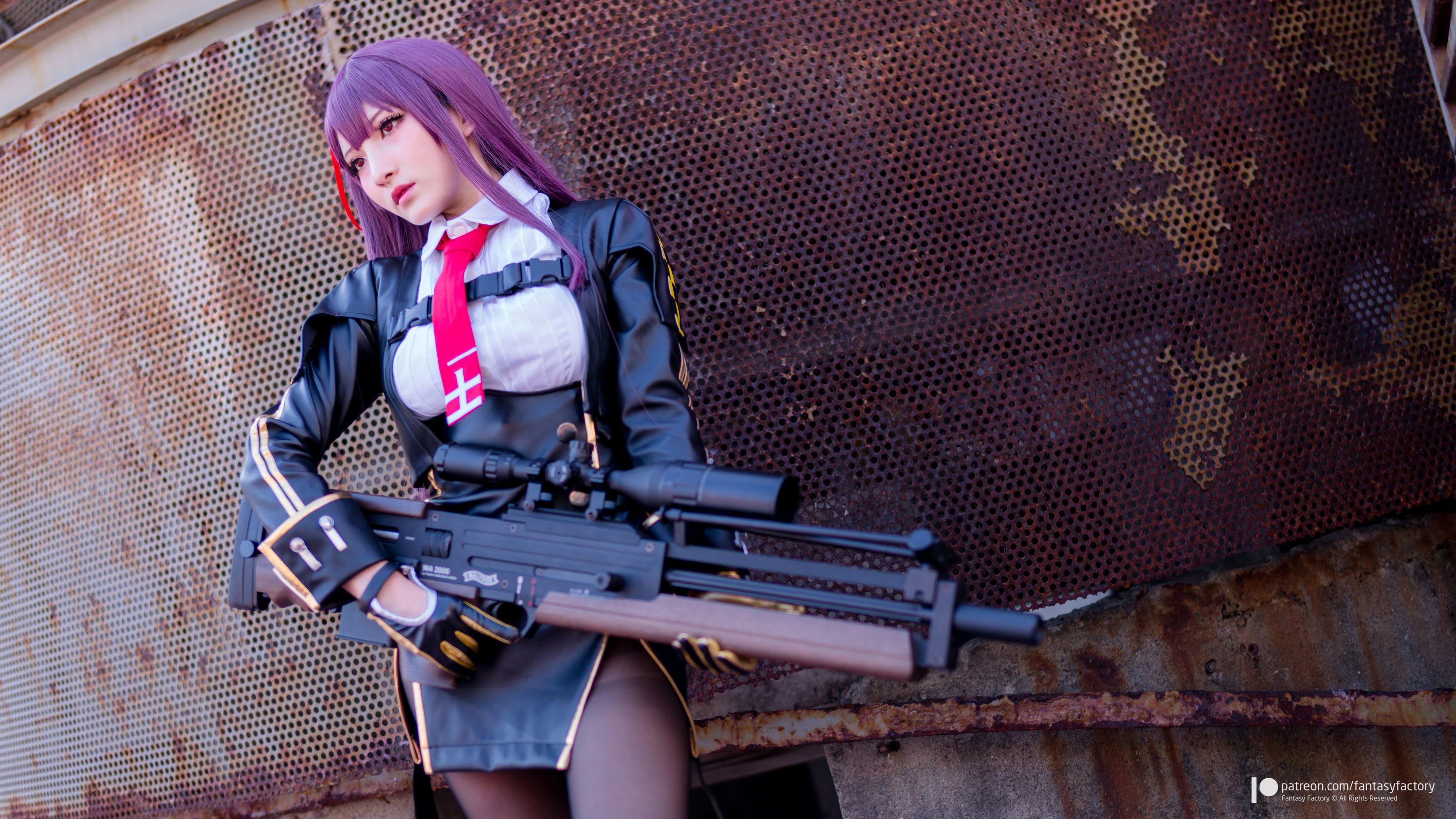 [Fantasy Factory] 小丁Cosplay – 黑丝 黑胶 女杀手 [99P]