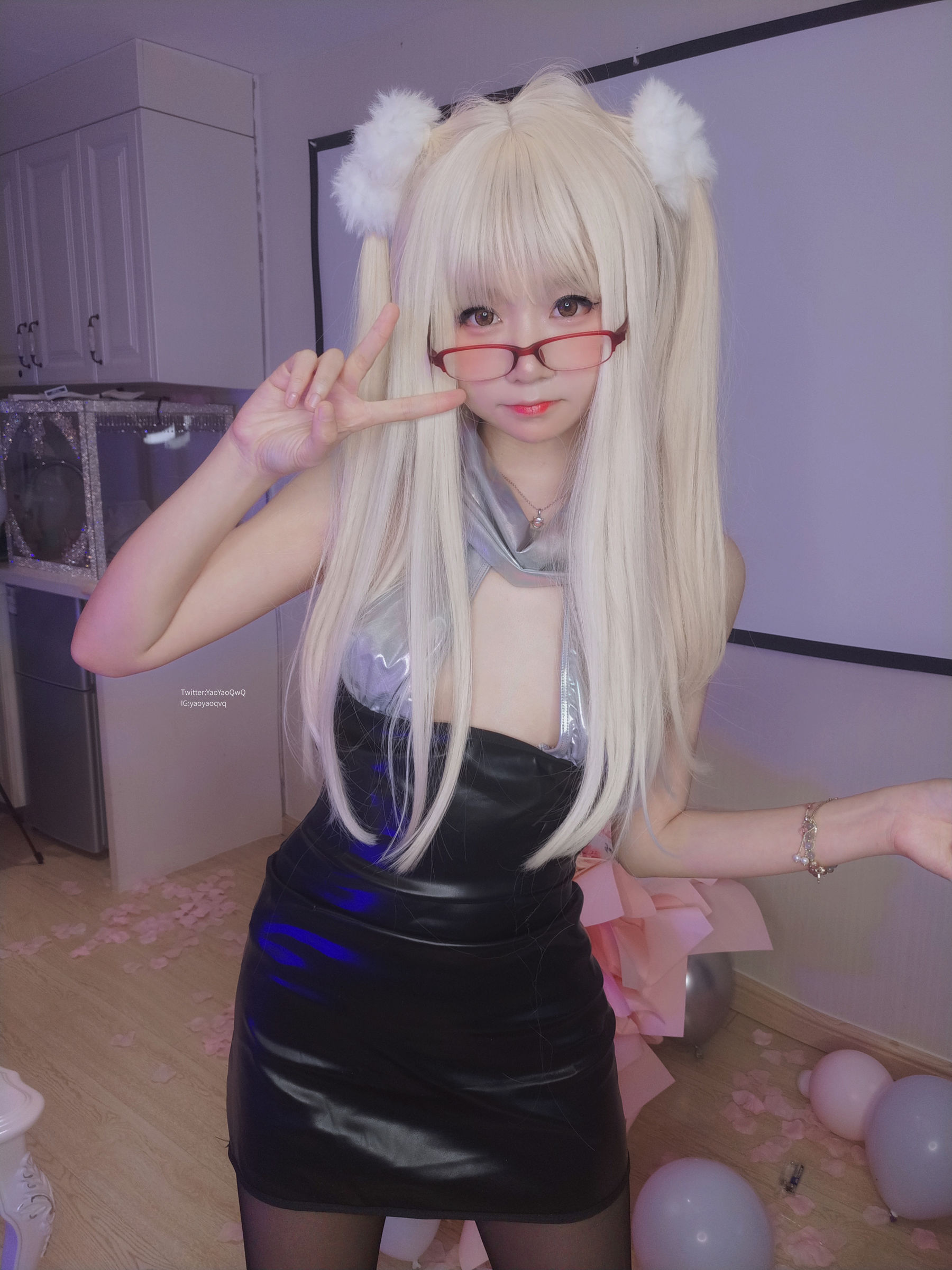 萌妹子Coser摇摇乐yoyo fantia 黑丝猫女 [115P]