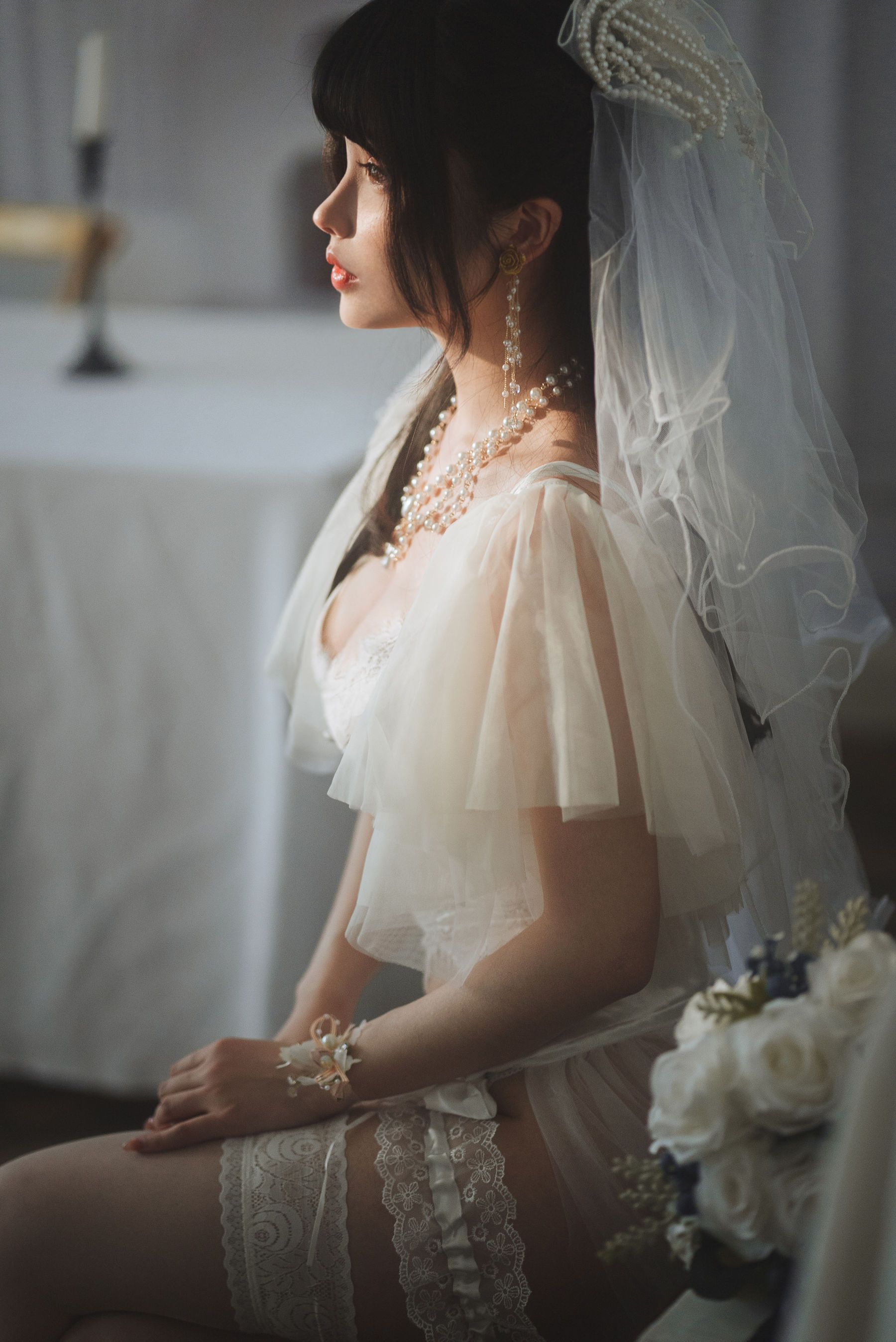 COS福利rioko凉凉子 – 透明婚纱 [37P]