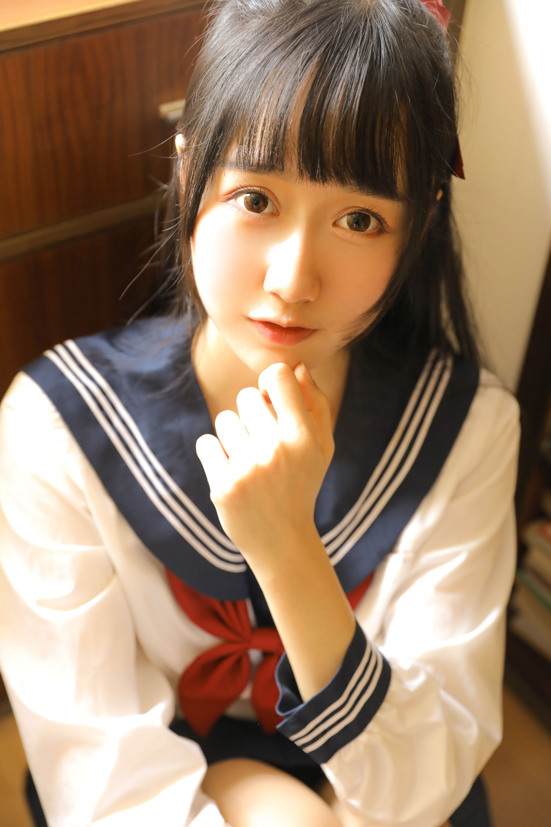 [萝莉COS] 木绵绵OwO – 绵相随 JK水手服 [32P]