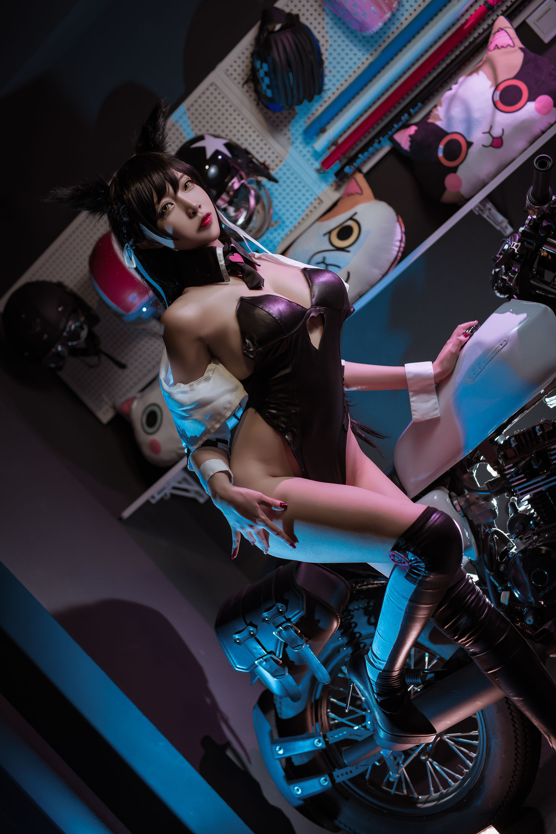 人气Coser二佐Nisa – 犬之眷之碧蓝爱宕 同人赛车 [22P]