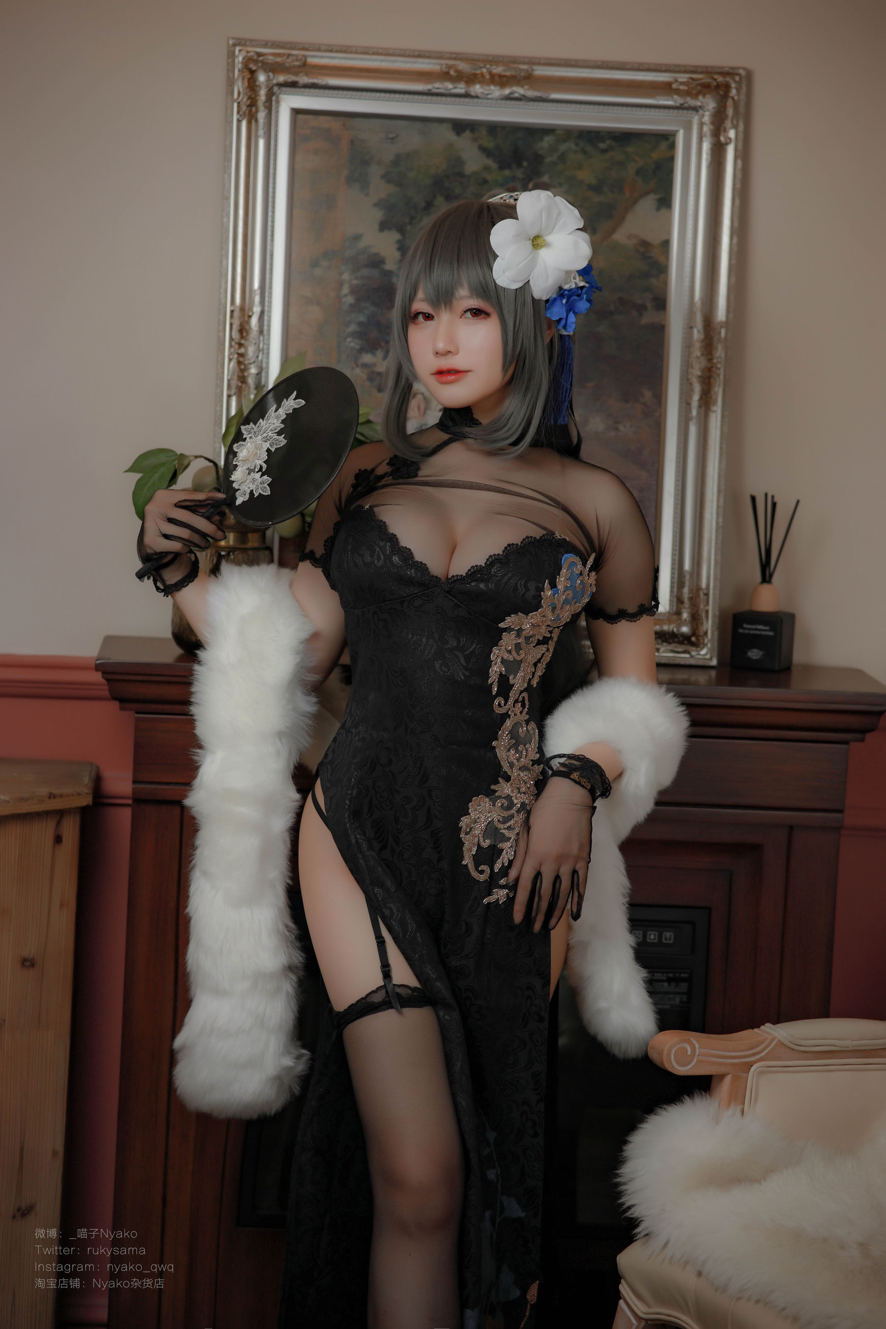 萌妹子Nyako喵子 – 路易九世旗袍 [48P]