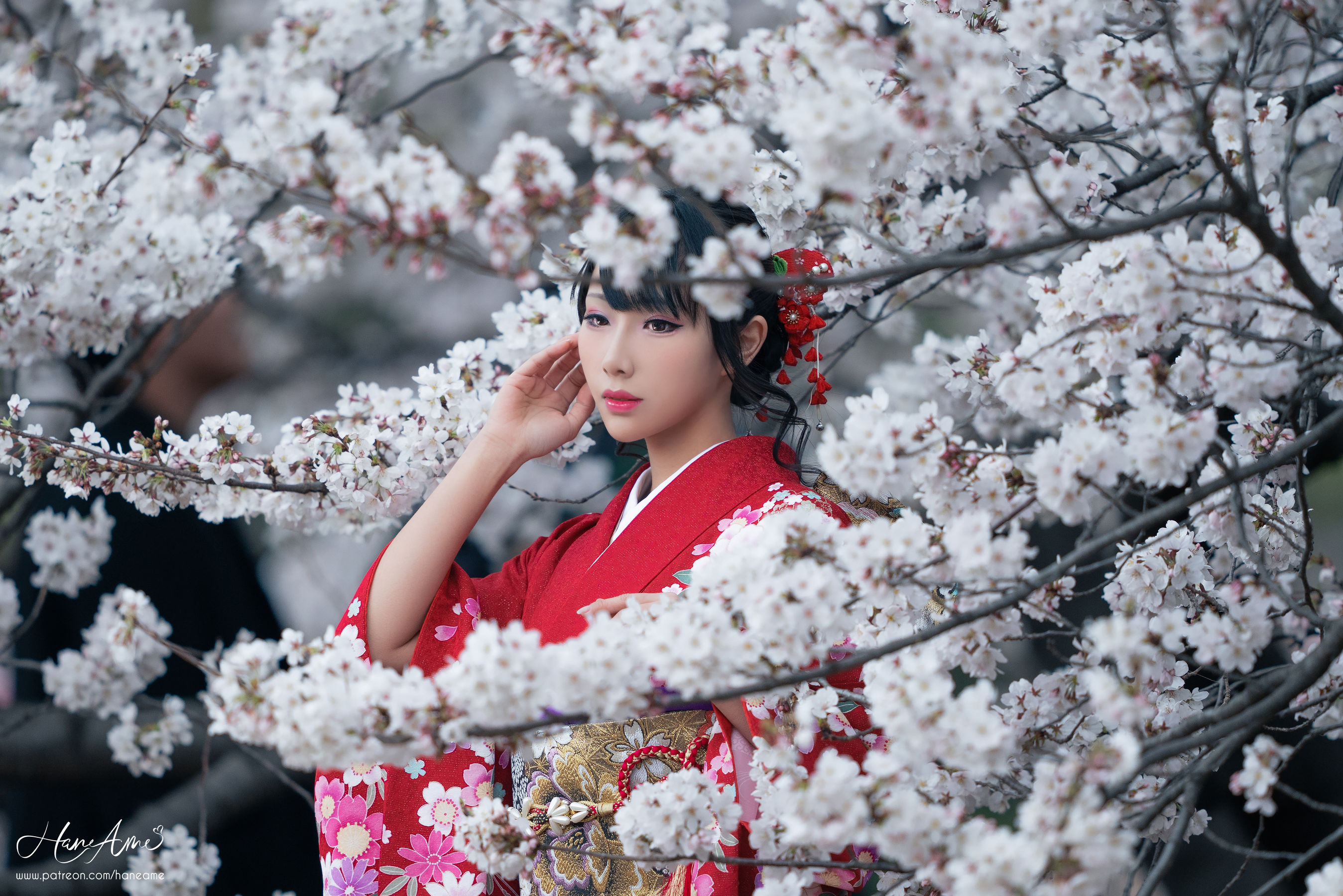 Hane Ame 雨波 – 赤紅和服 [38P]