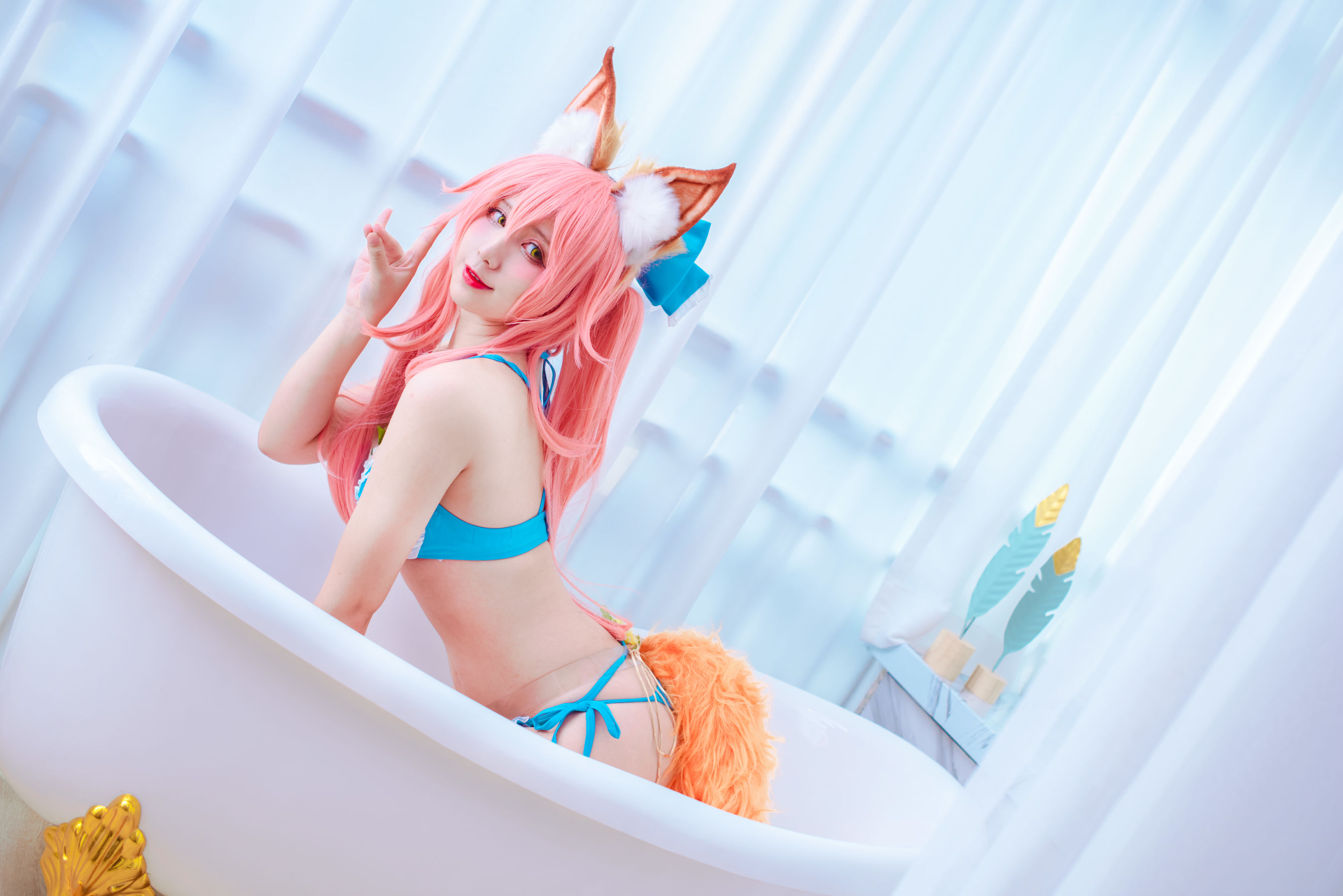 动漫博主九曲Jean – 玉藻前泳装 [11P]