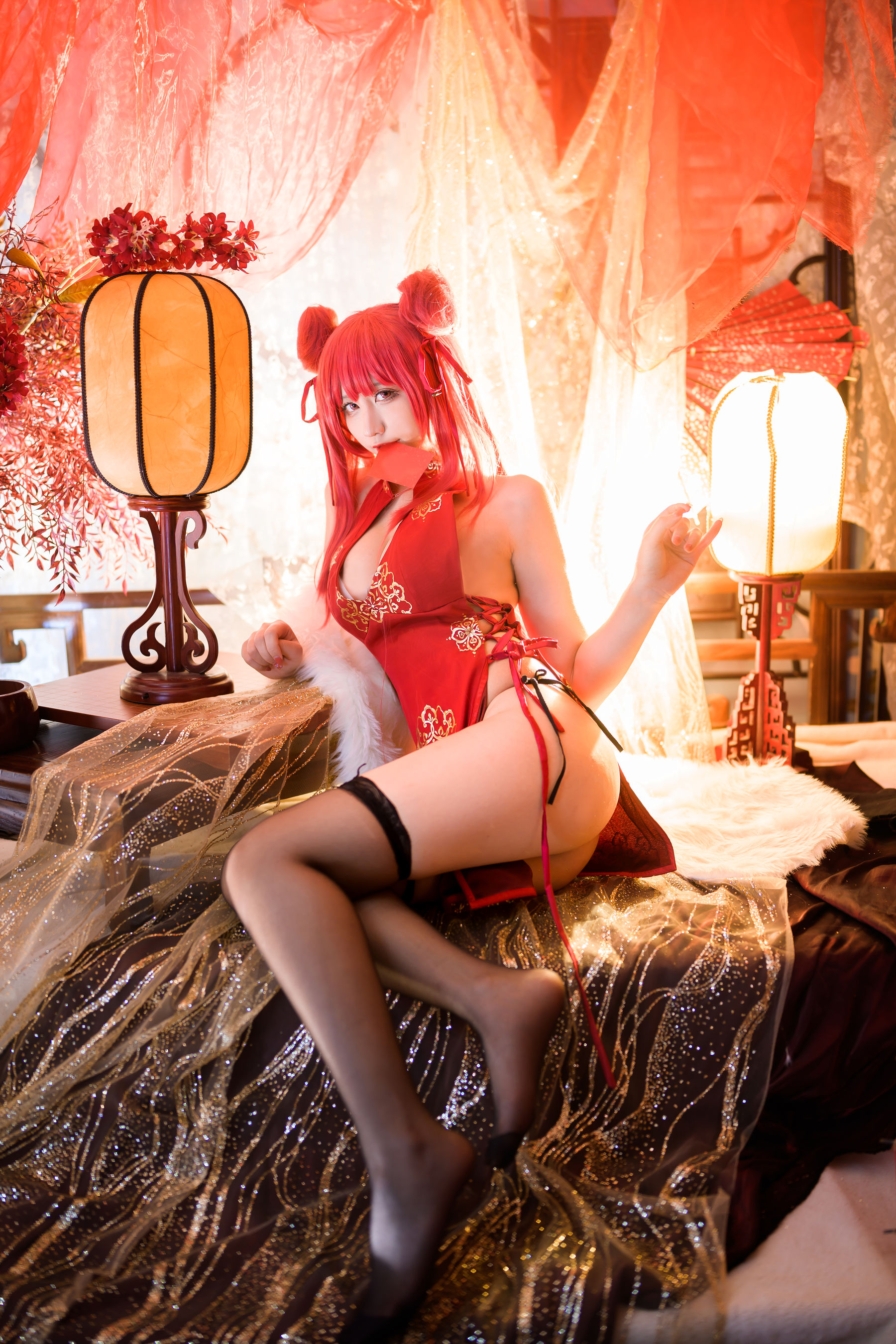 动漫博主九曲Jean – 碧蓝航线 加利索新春旗袍 [24P]