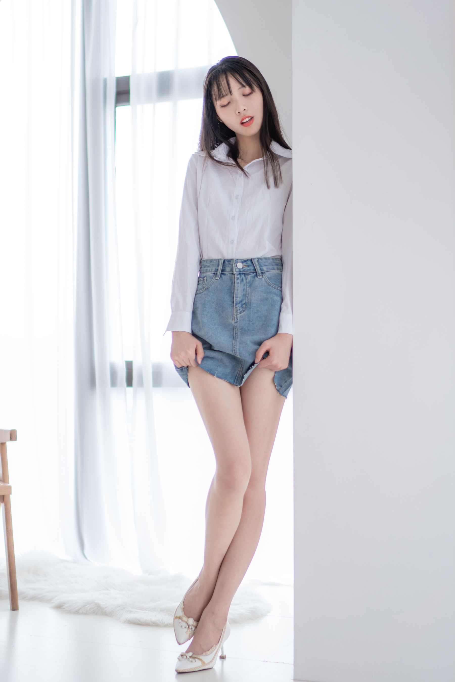 清纯妹子西瓜 – 衬衫牛仔裙 [61P]