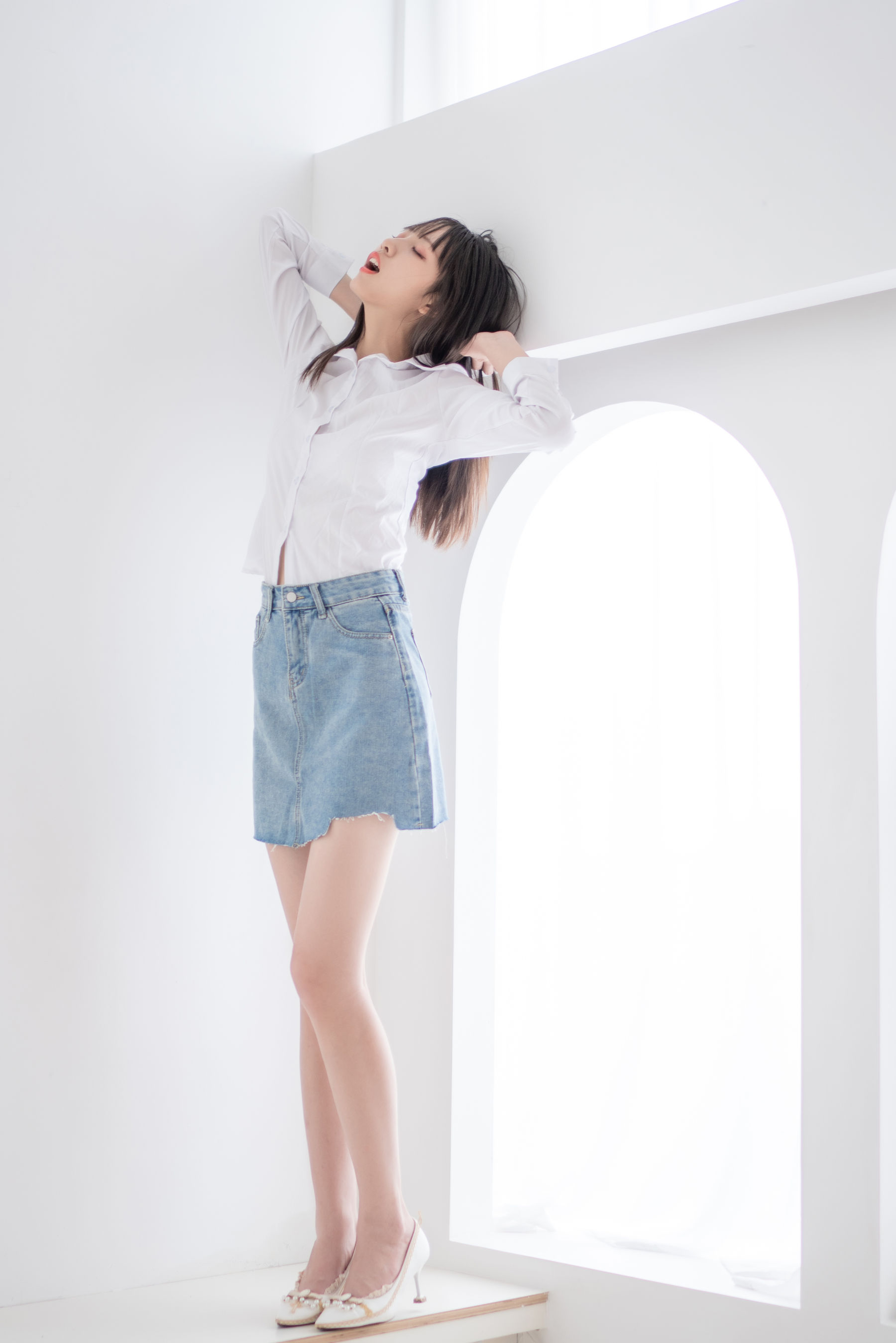 清纯妹子西瓜 – 衬衫牛仔裙 [61P]