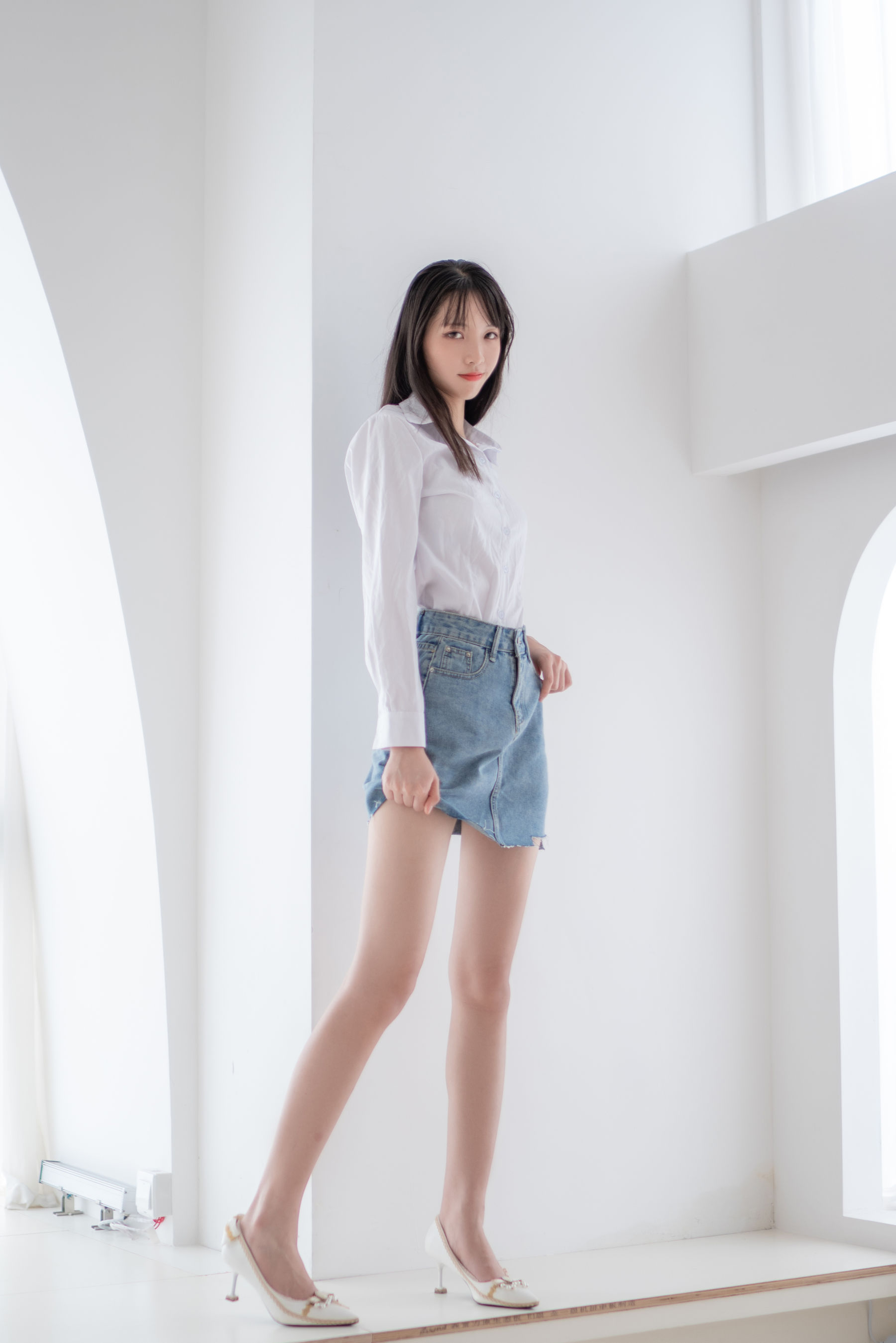 清纯妹子西瓜 – 衬衫牛仔裙 [61P]