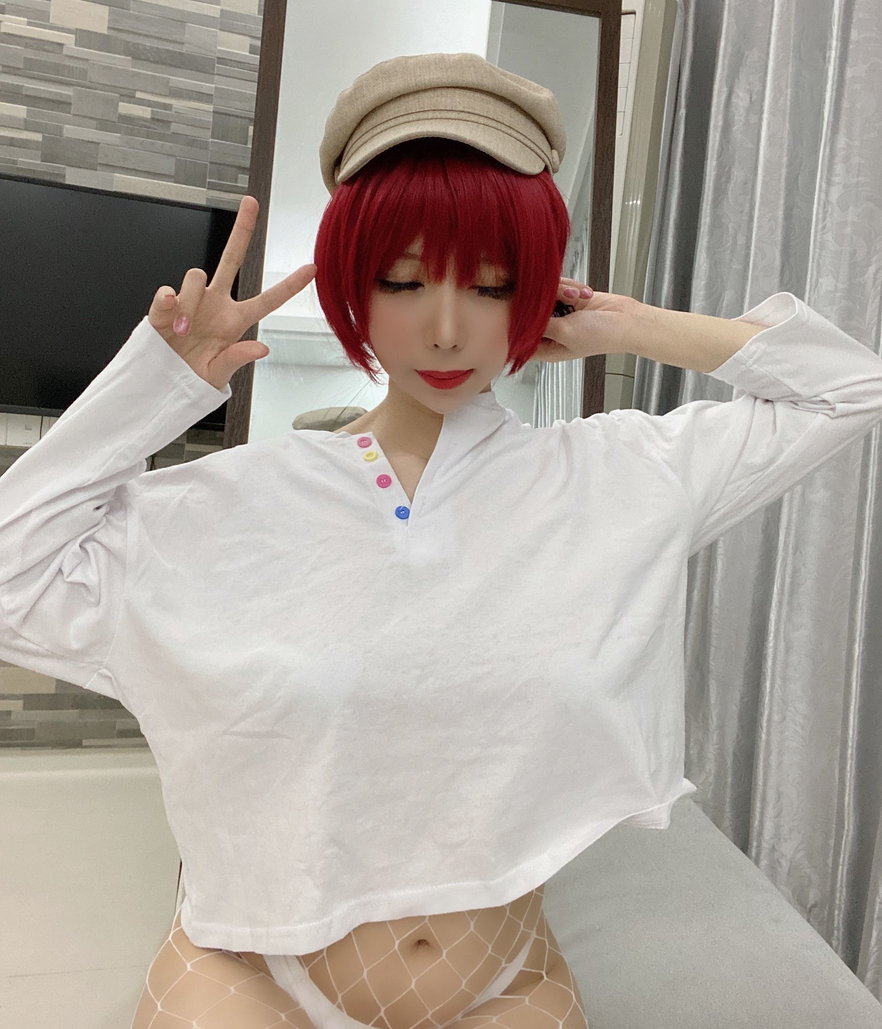 二次元巨乳美女鹿野希 白色网袜 [50P]