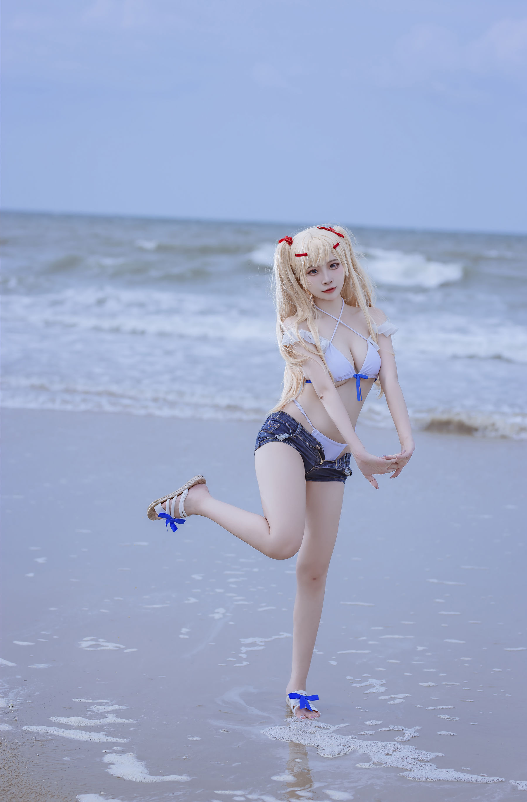 人气Coser二佐Nisa – 碧蓝 苏塞克斯泳装 [20P]