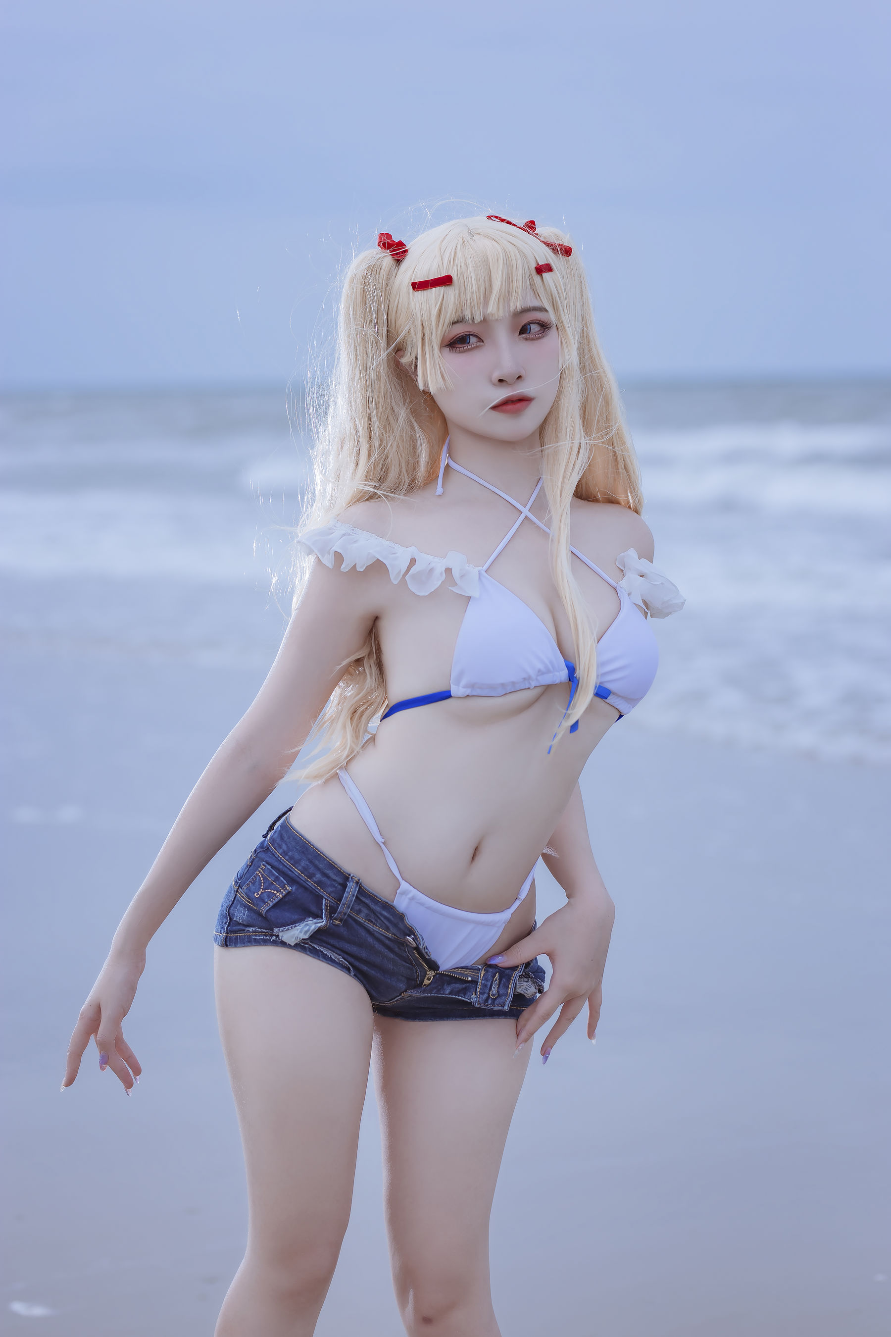 人气Coser二佐Nisa – 碧蓝 苏塞克斯泳装 [20P]