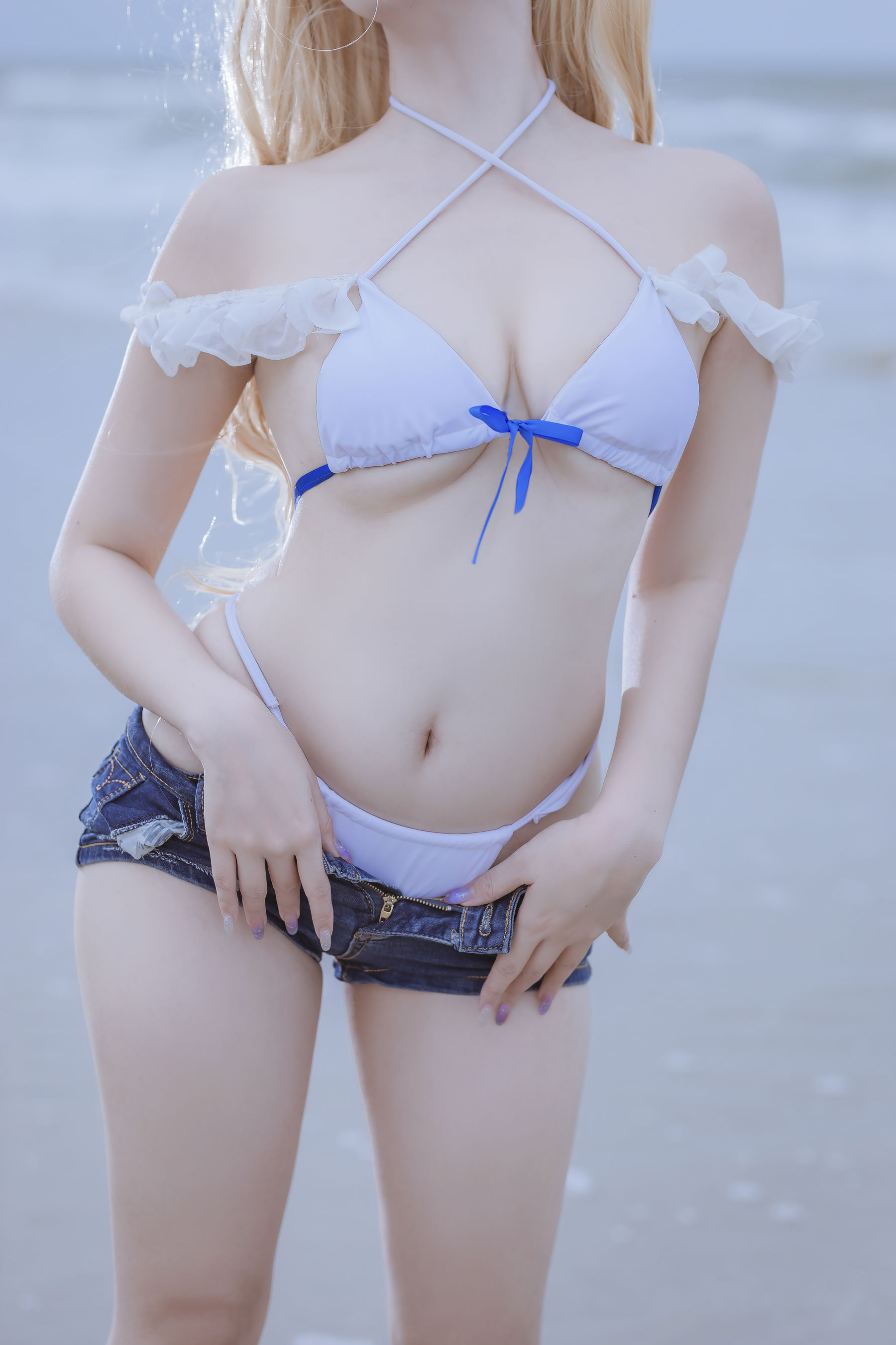 人气Coser二佐Nisa – 碧蓝 苏塞克斯泳装 [20P]