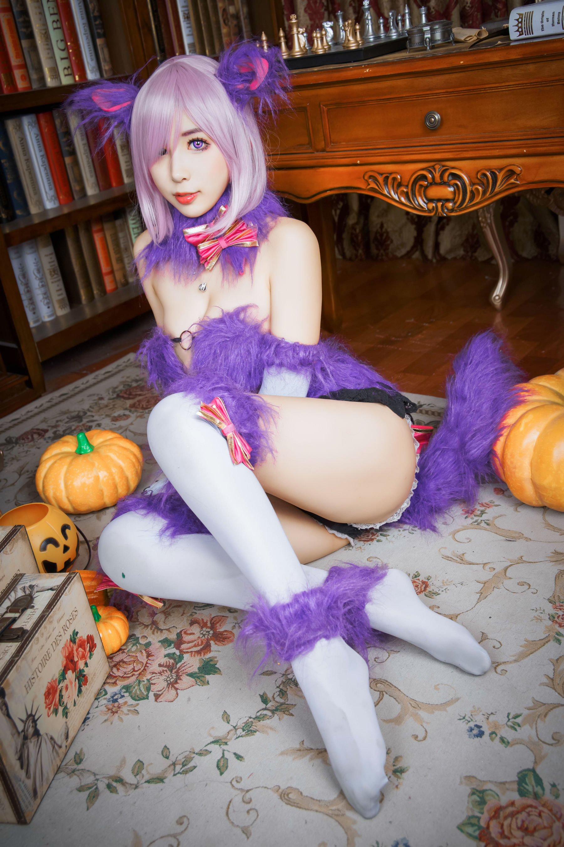 斗鱼主播w黑米粥w – 万圣节 [17P]