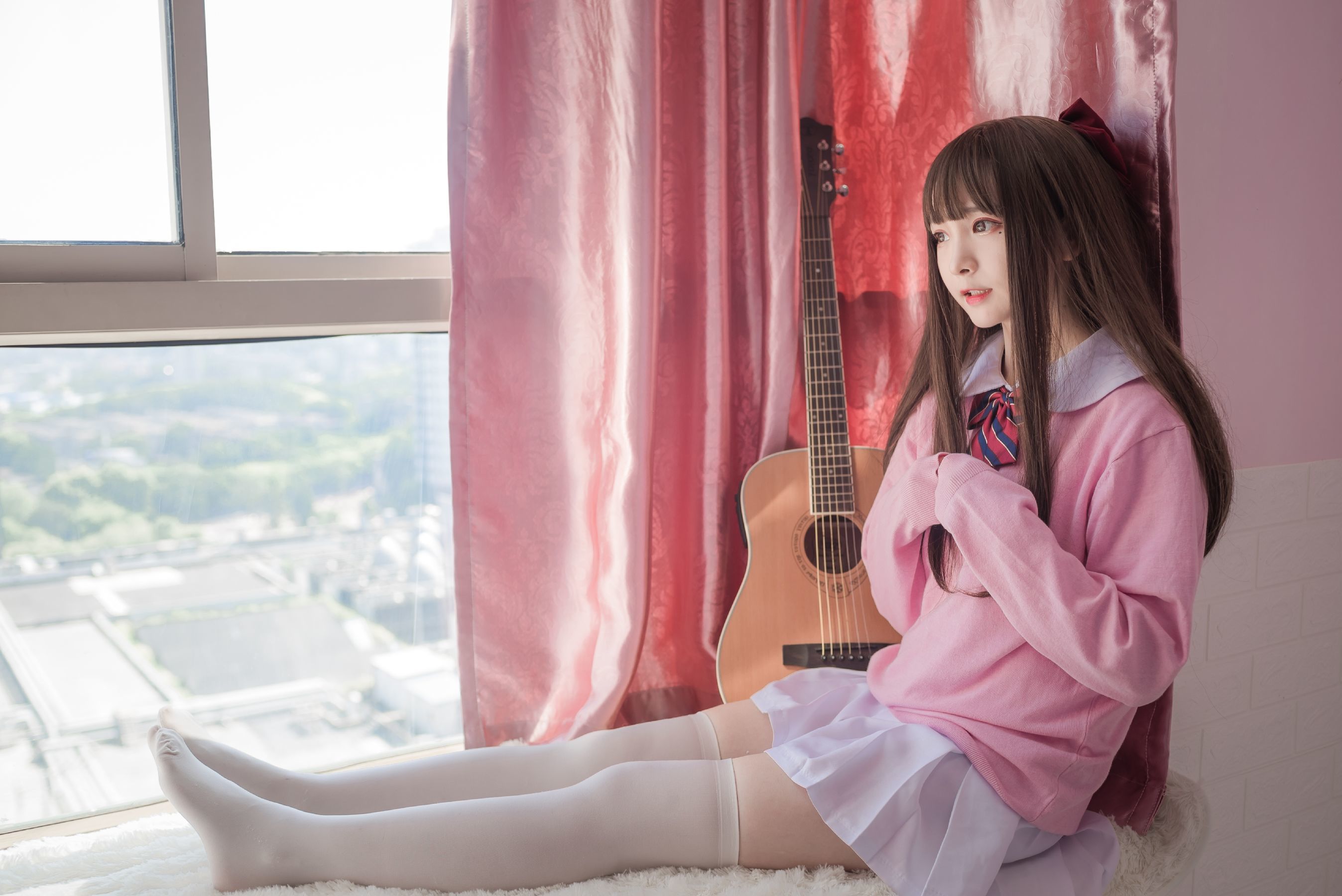 二次元美女古川kagura – 粉色JK [16P]