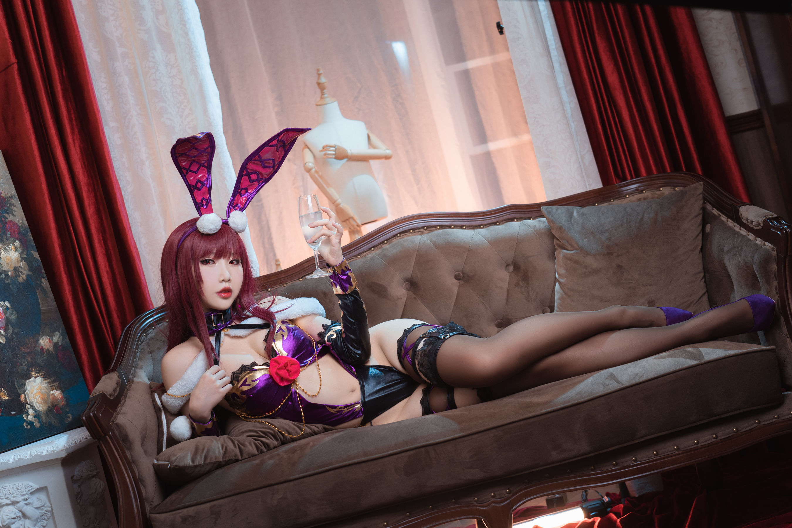 可爱人气Coser面饼仙儿 – 斯卡哈兔女郎 [26P]