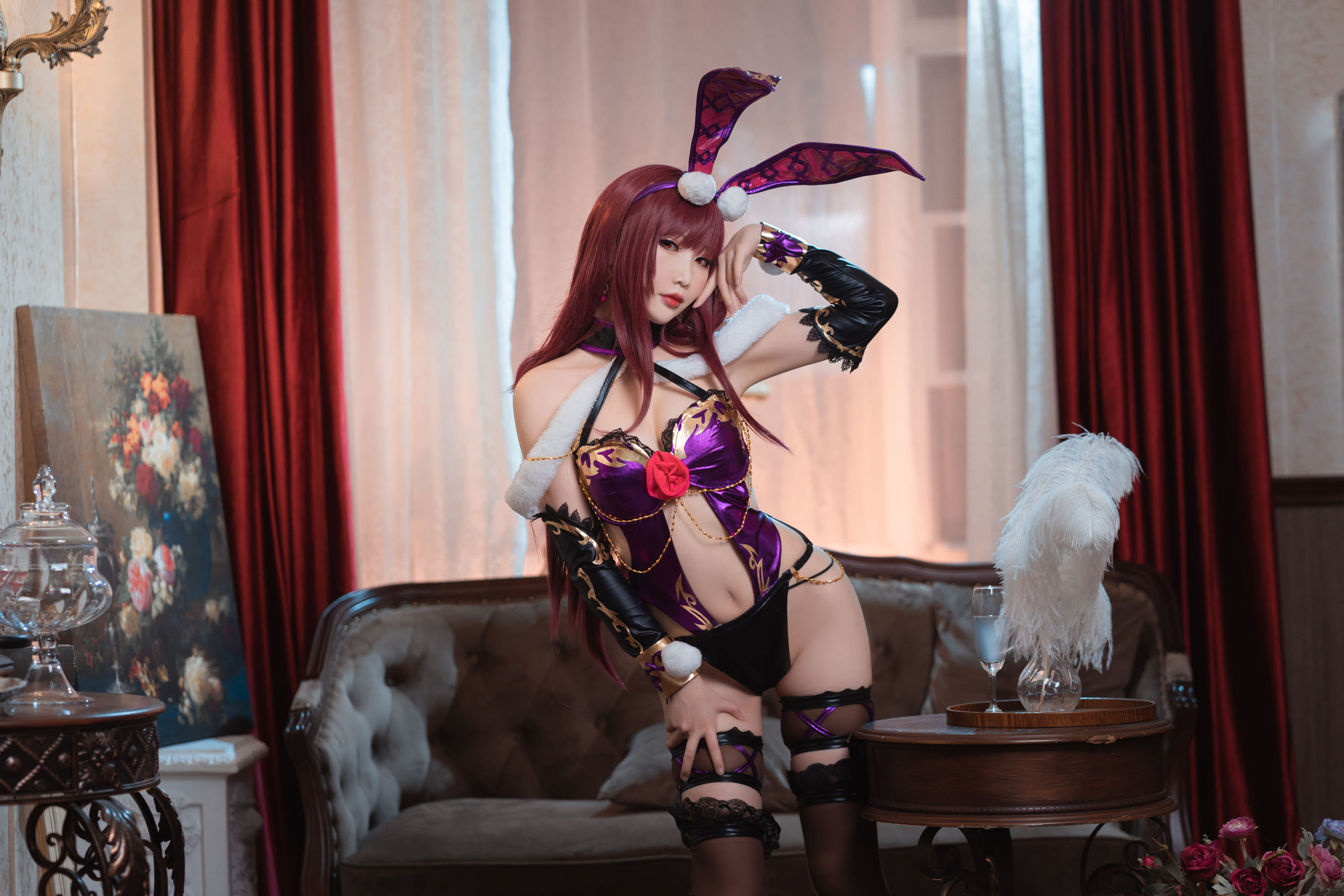 可爱人气Coser面饼仙儿 – 斯卡哈兔女郎 [26P]