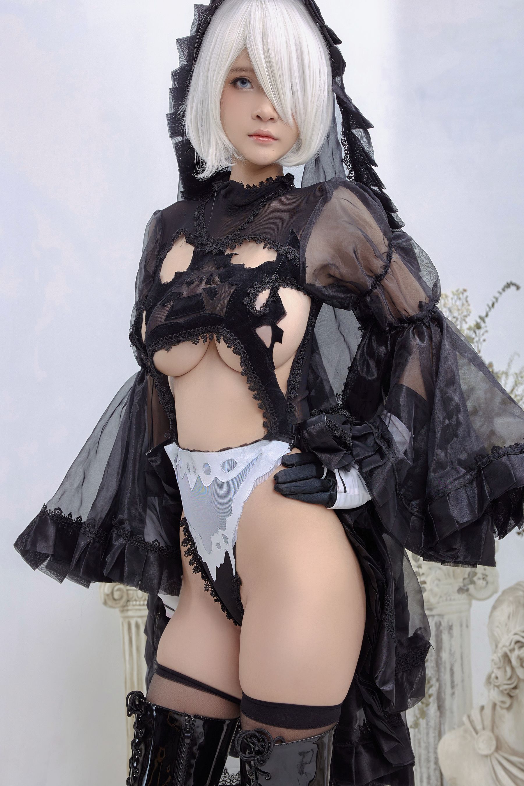 [Cosplay写真] Azami福利 – 2B Black Dress [20P]