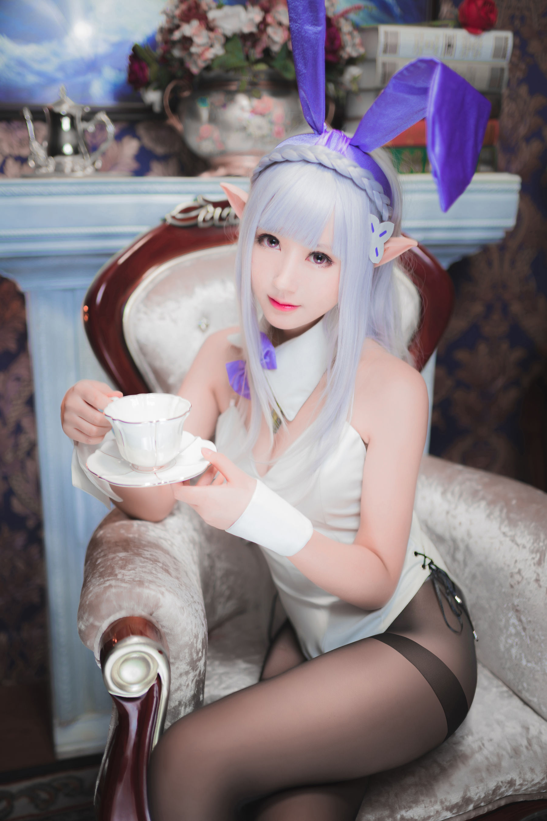 Cosplay沫小舞 – 艾米莉亚兔女郎 [18P]