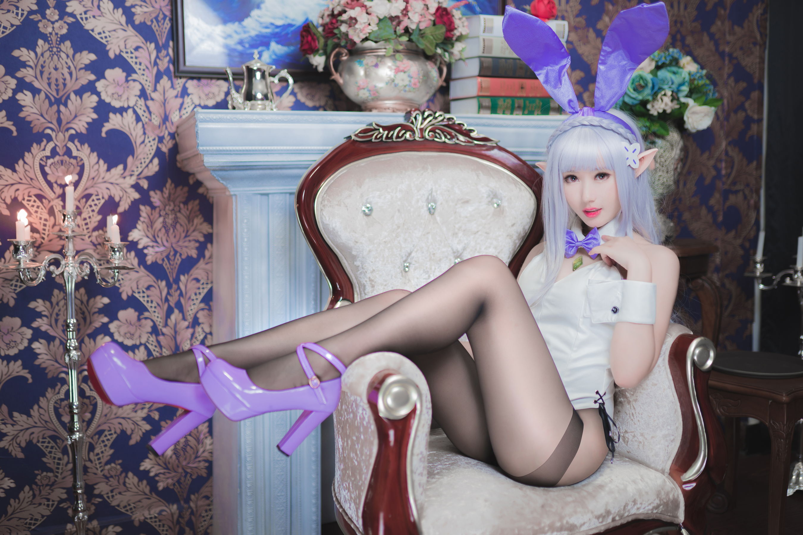 Cosplay沫小舞 – 艾米莉亚兔女郎 [18P]