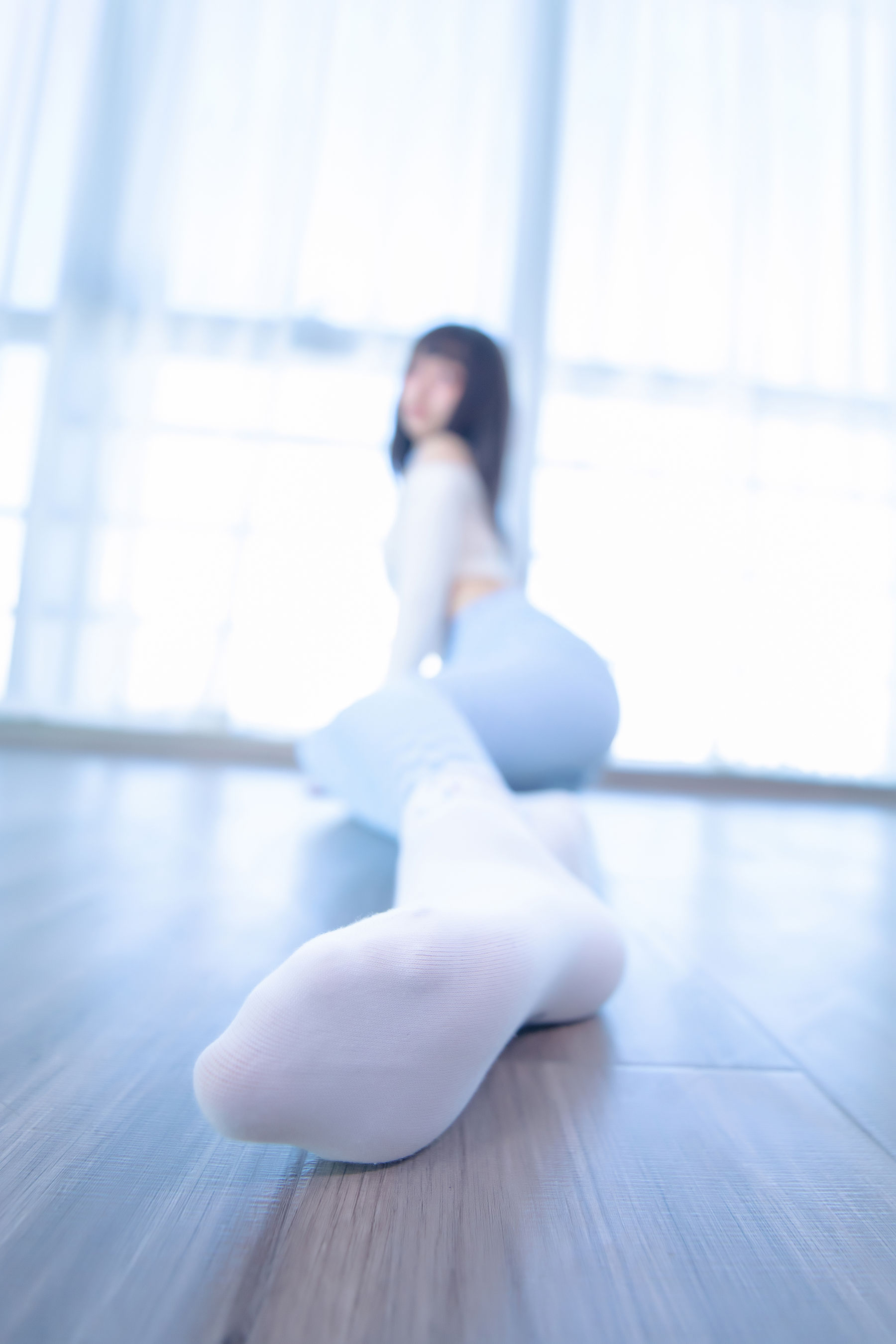 萝莉神楽板真冬 – 蓝白格 [75P]