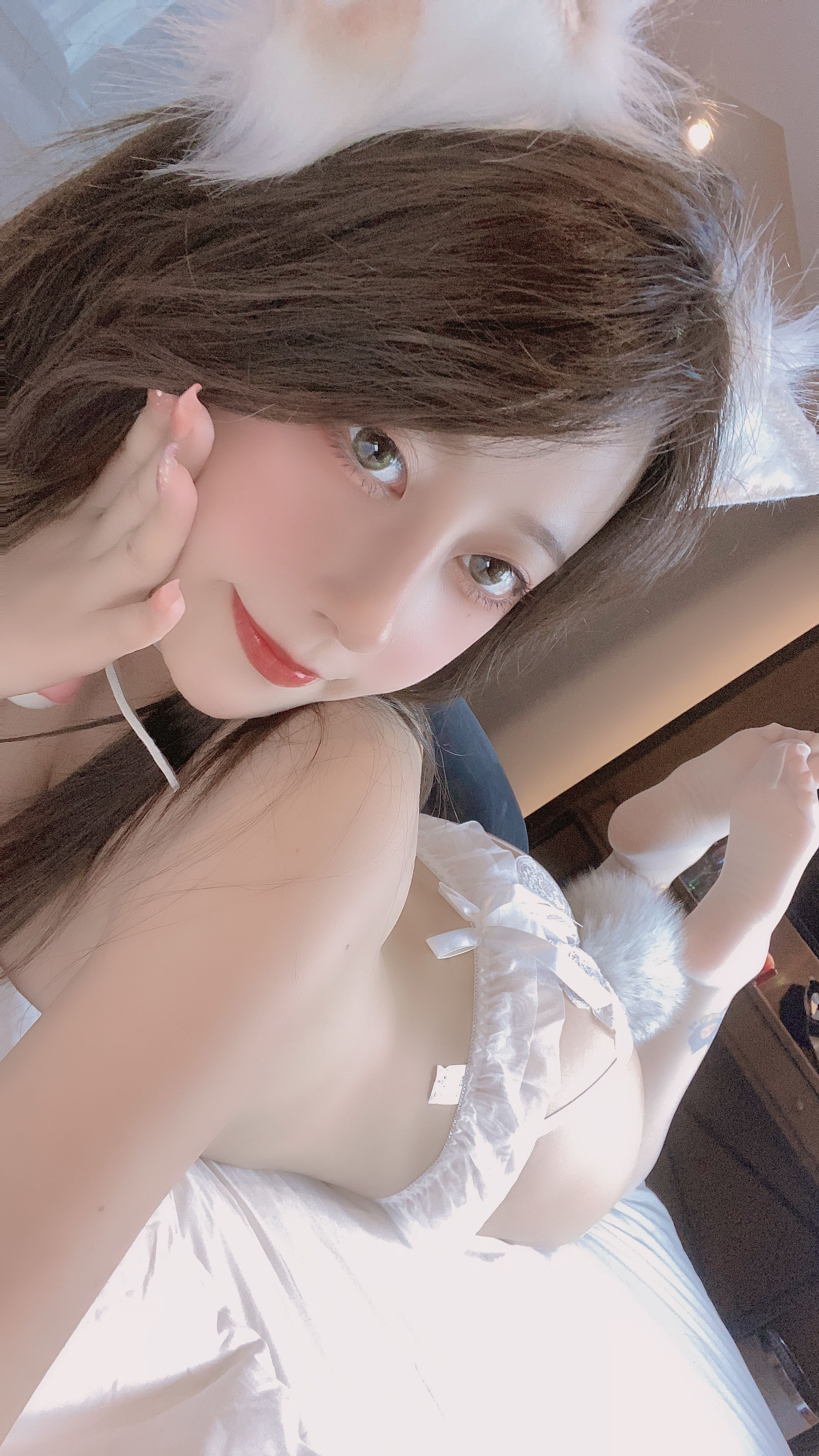 萌妹奈汐酱nice – 蕾丝白狐 [57P]