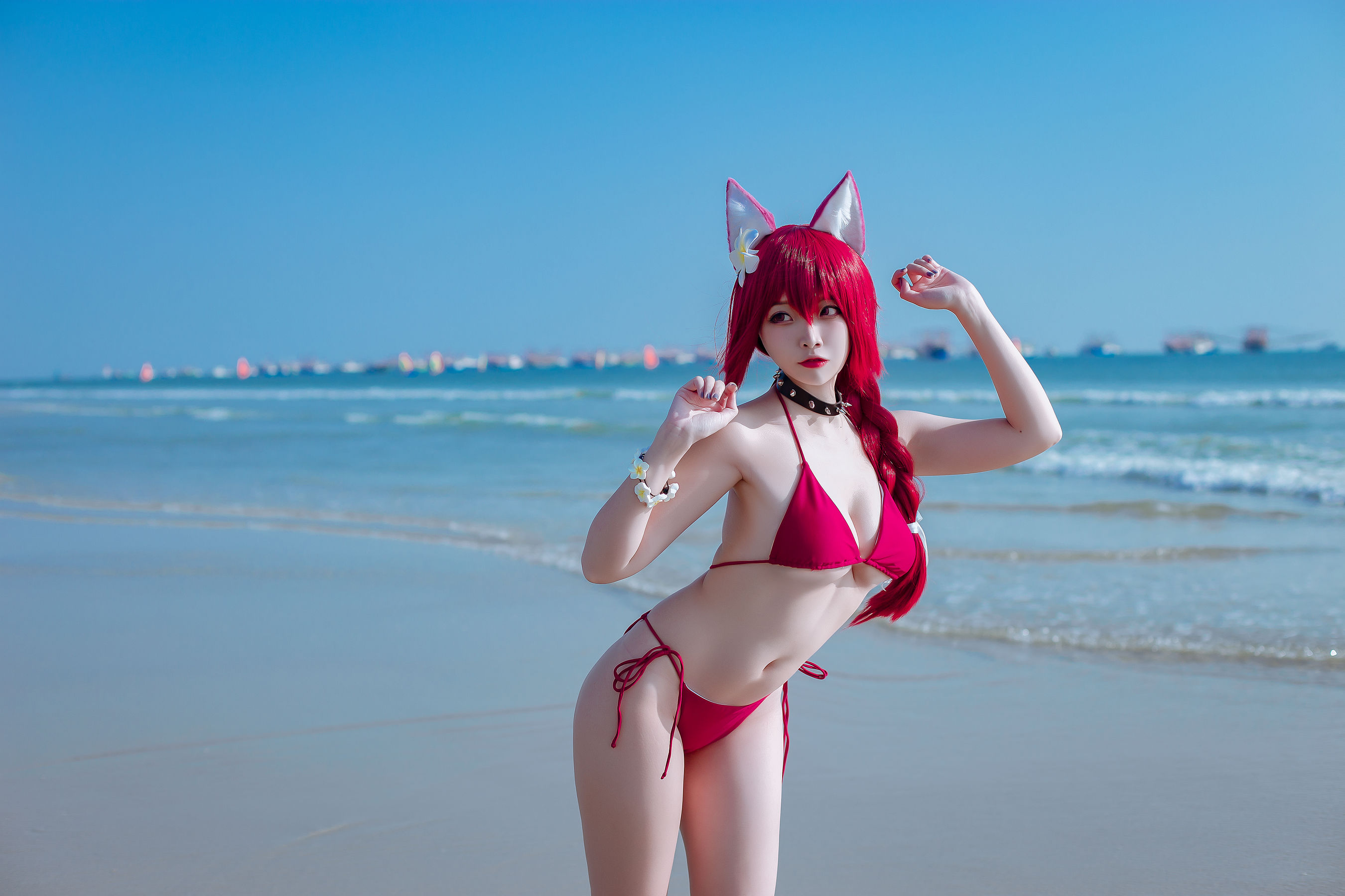 人气Coser二佐Nisa – 碧蓝 千代田泳装 [20P]