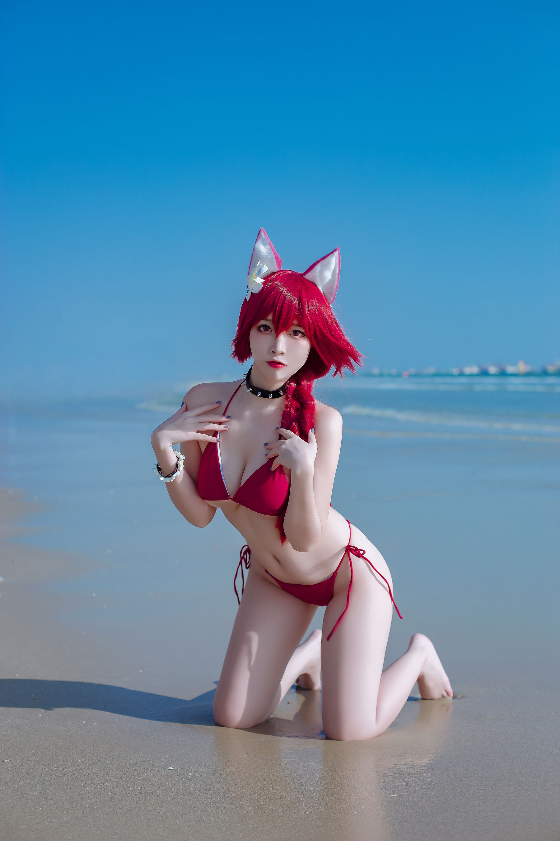 人气Coser二佐Nisa – 碧蓝 千代田泳装 [20P]