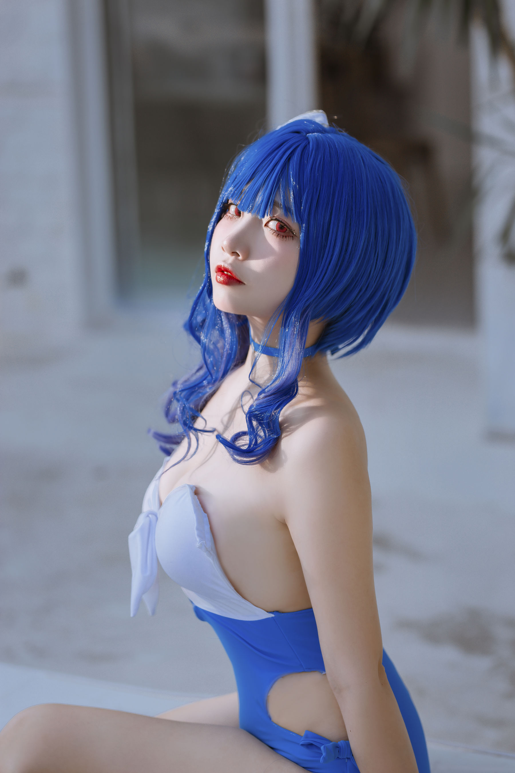 人气Coser二佐Nisa – 碧蓝 圣路易斯泳装 [26P]