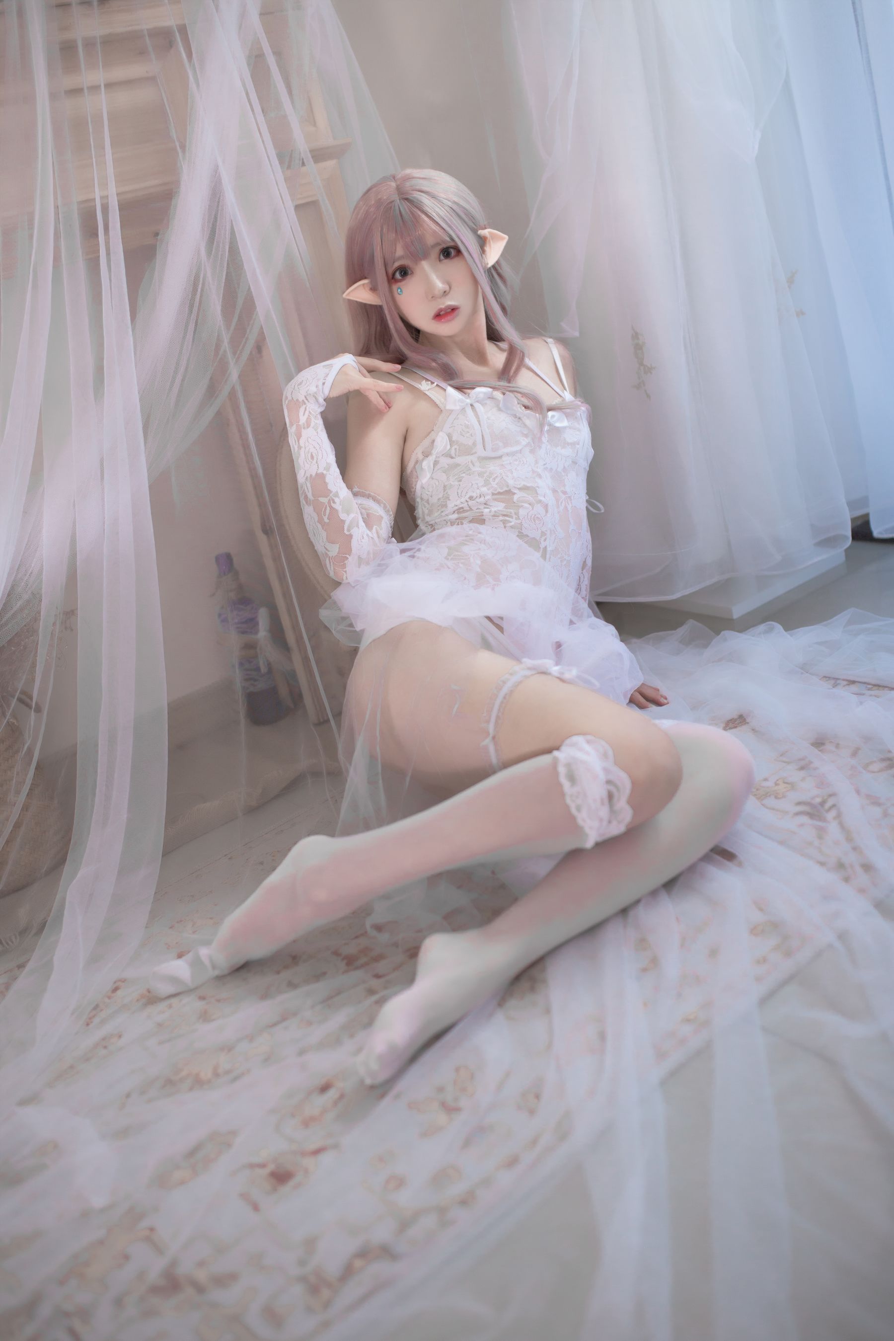 [Cosplay写真] 疯猫ss – 纯白精灵 [29P]
