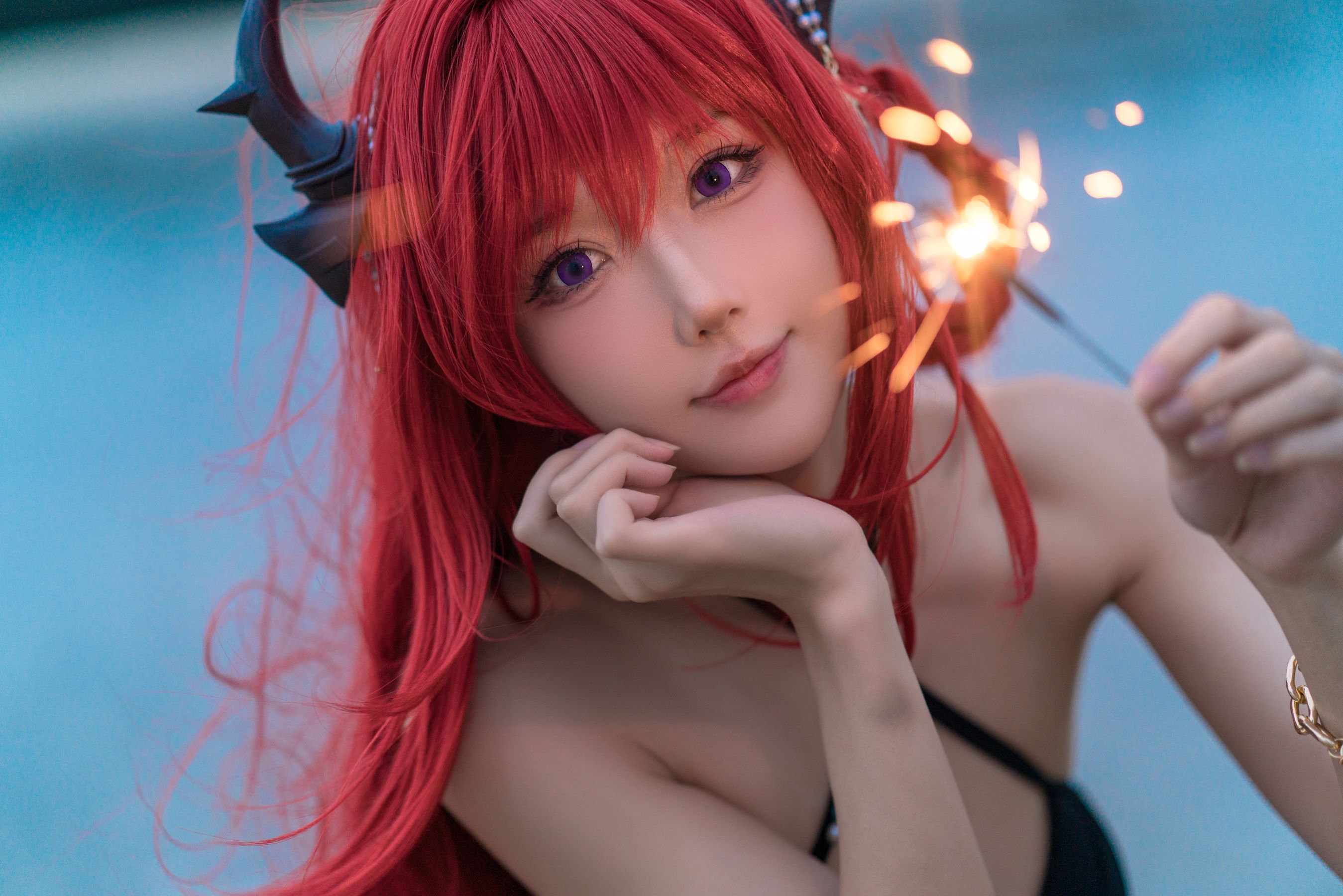 动漫博主阿包也是兔娘 – 明日方舟 史尔特尔泳装 [50P]