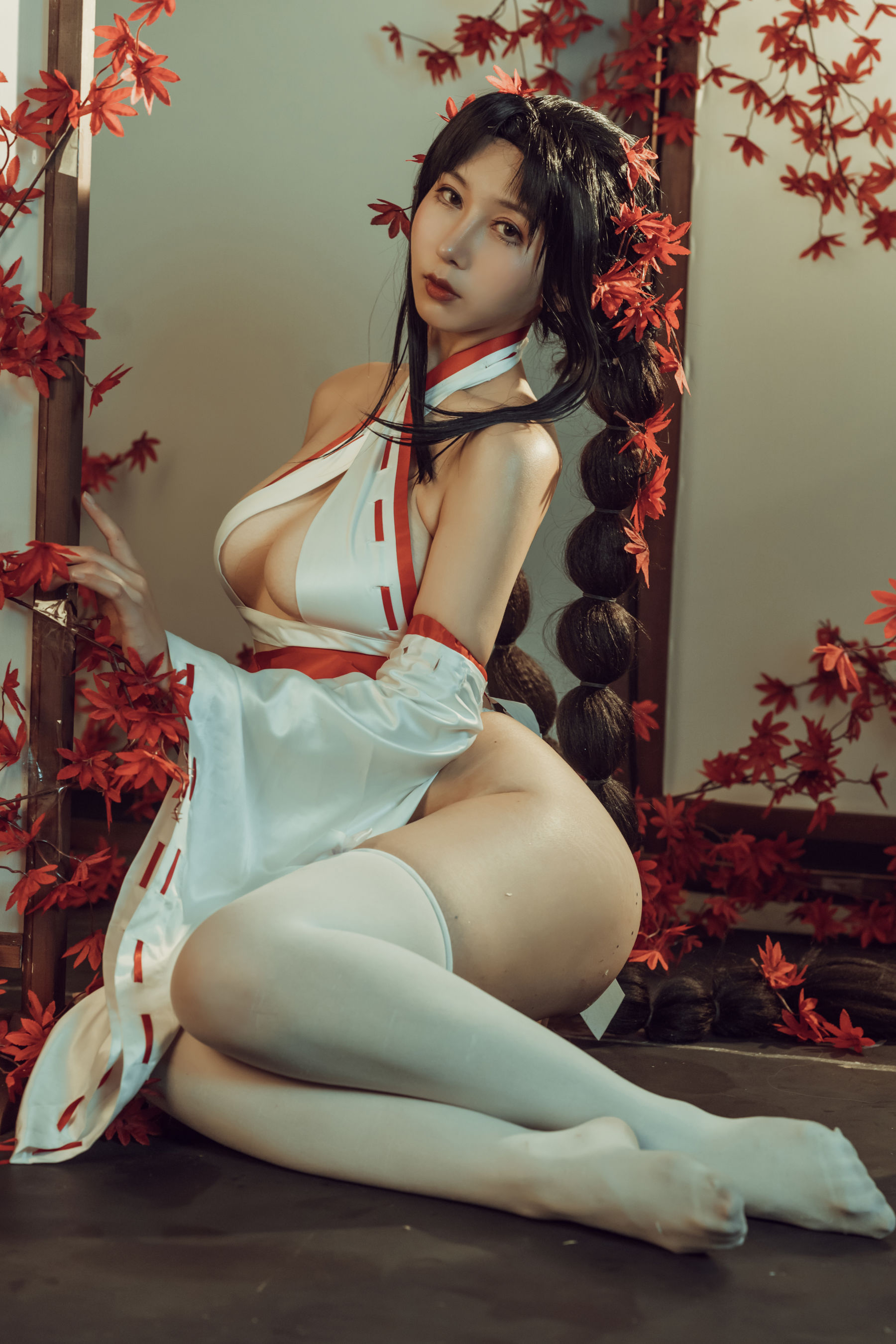 云溪溪 – 奶桃巫女 [43P]