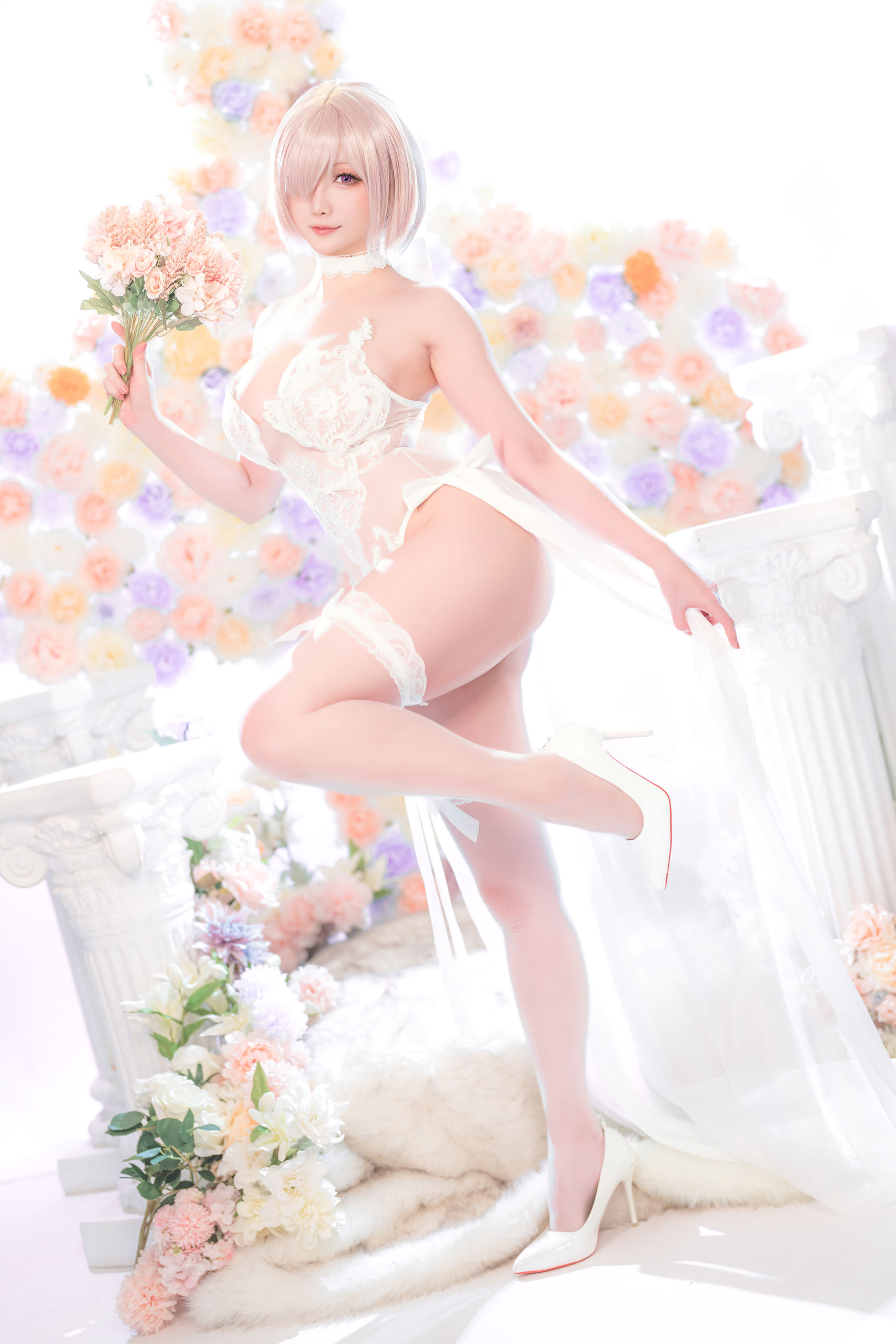 Coser小姐姐星之迟迟 – 玛修同人婚纱 [78P]