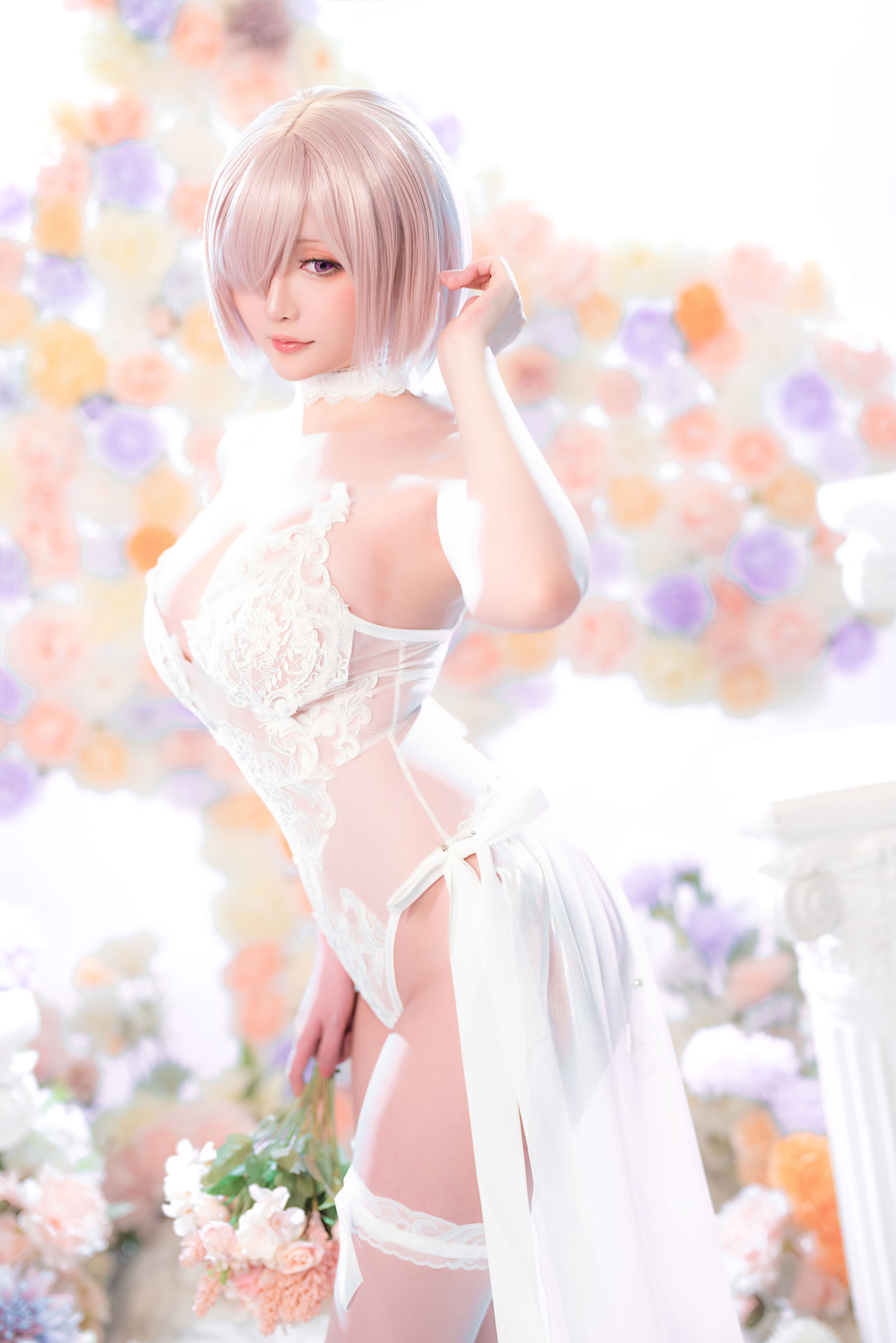 Coser小姐姐星之迟迟 – 玛修同人婚纱 [78P]