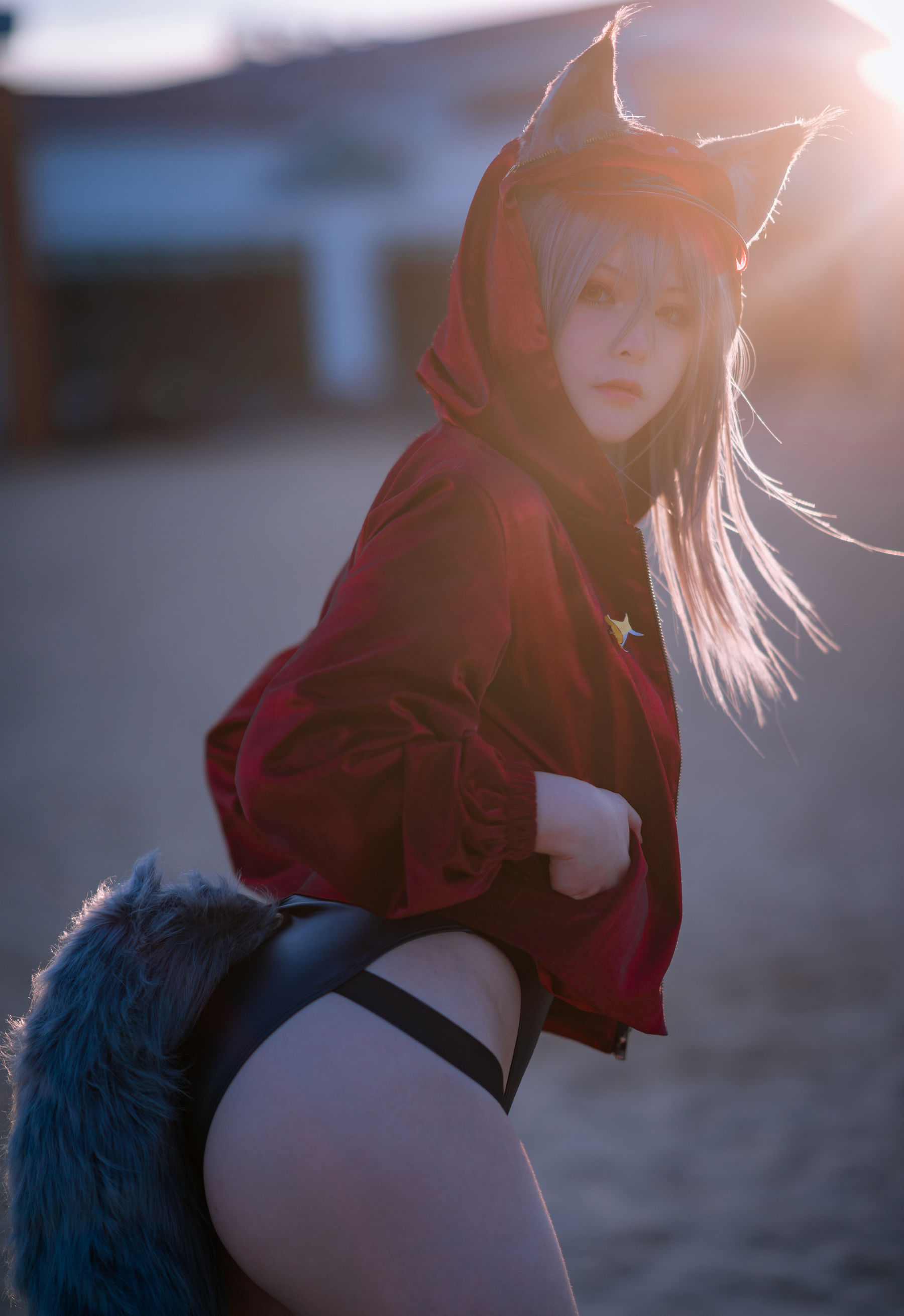 动漫博主w百合欧皇子w – 明日方舟 轻风 LB01 红 [12P]