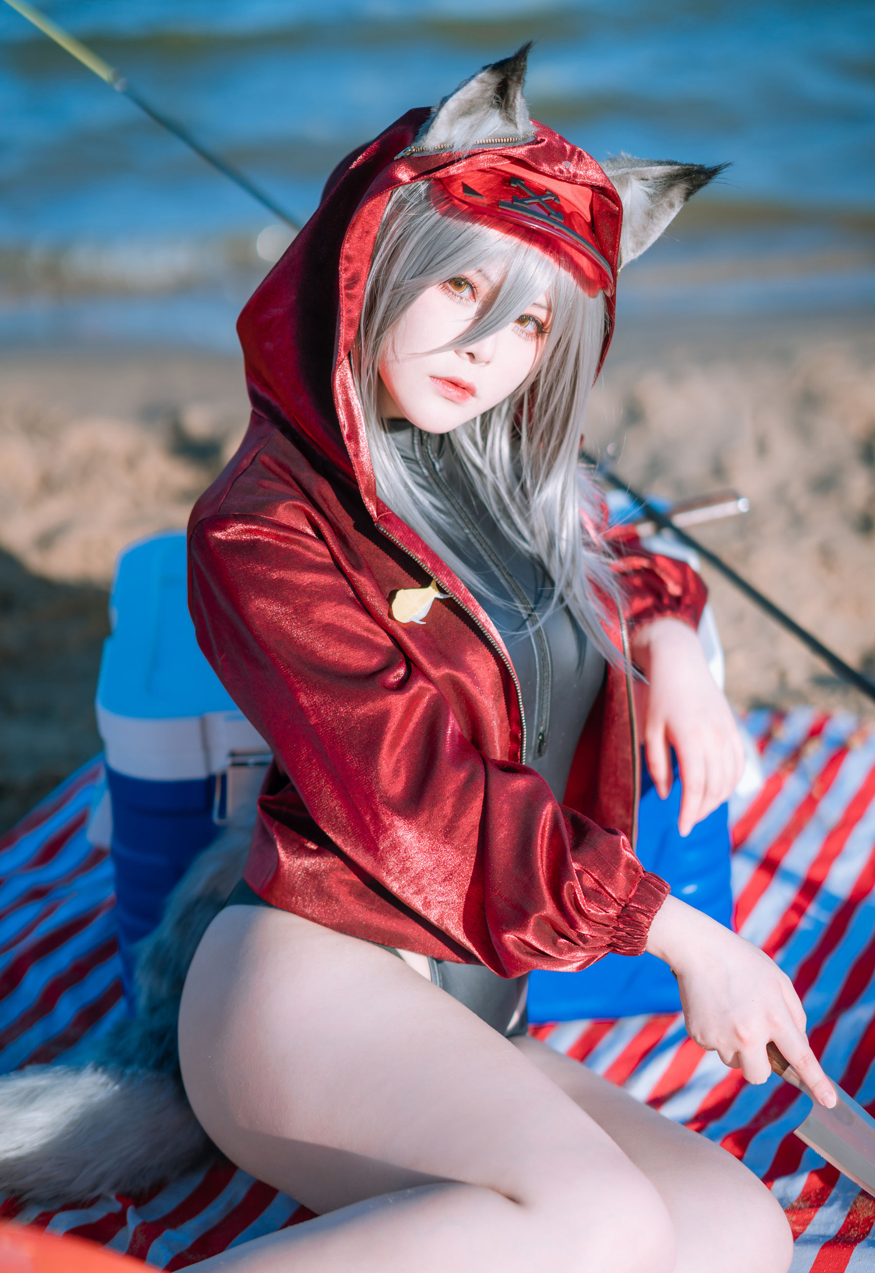 动漫博主w百合欧皇子w – 明日方舟 轻风 LB01 红 [12P]