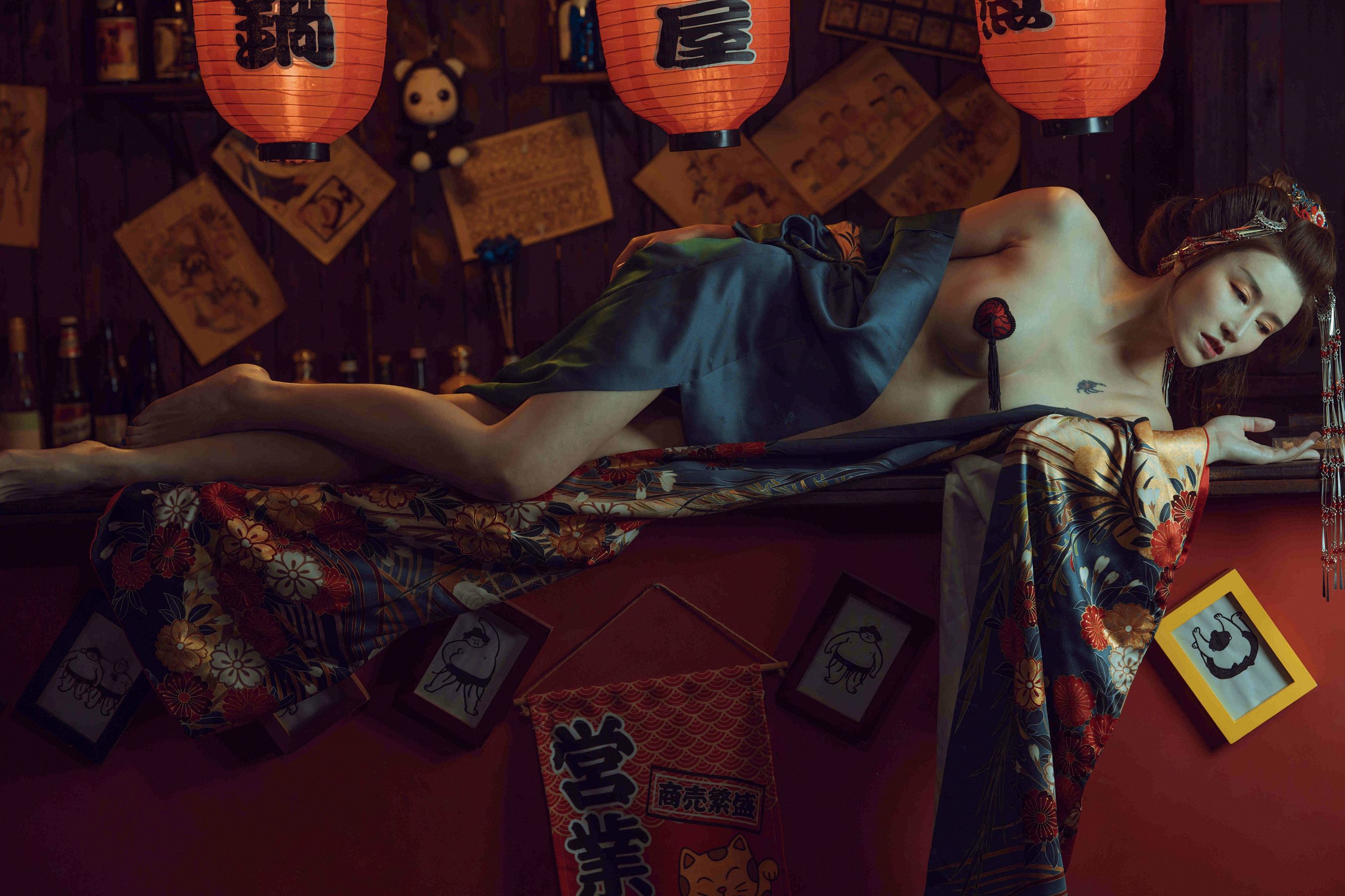 鹿八岁 – 酒醉的和服少女 [40P]