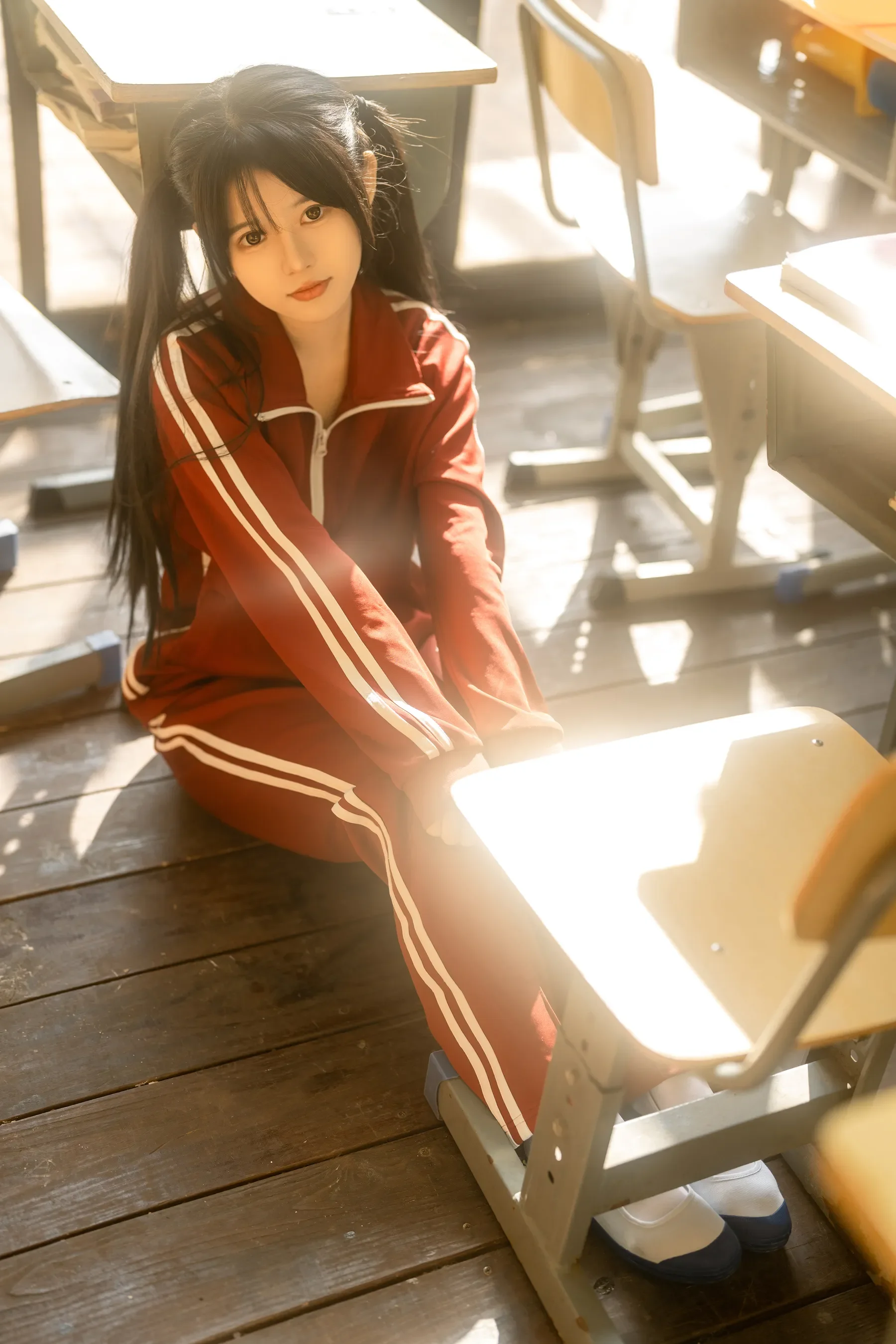 rua阮阮 – 课间阳光-红色校服 [42P]