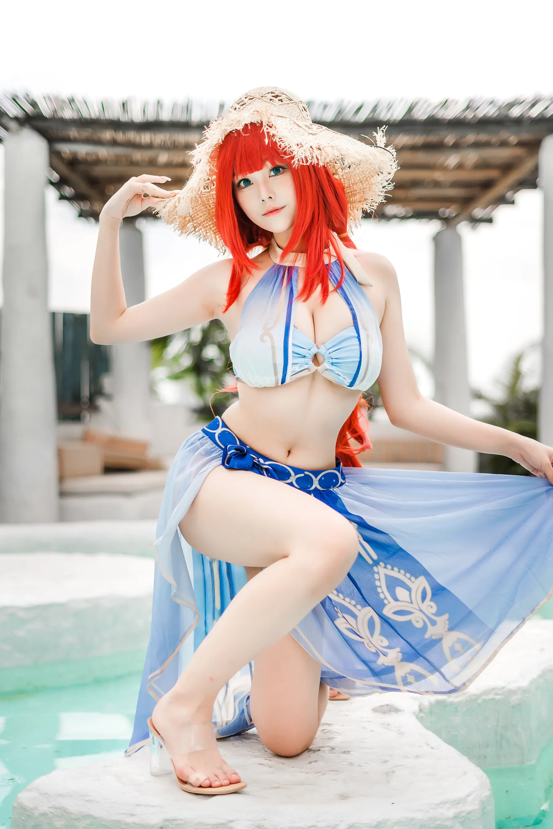 蜜汁猫裘 – 原神 妮露泳装 [21P]