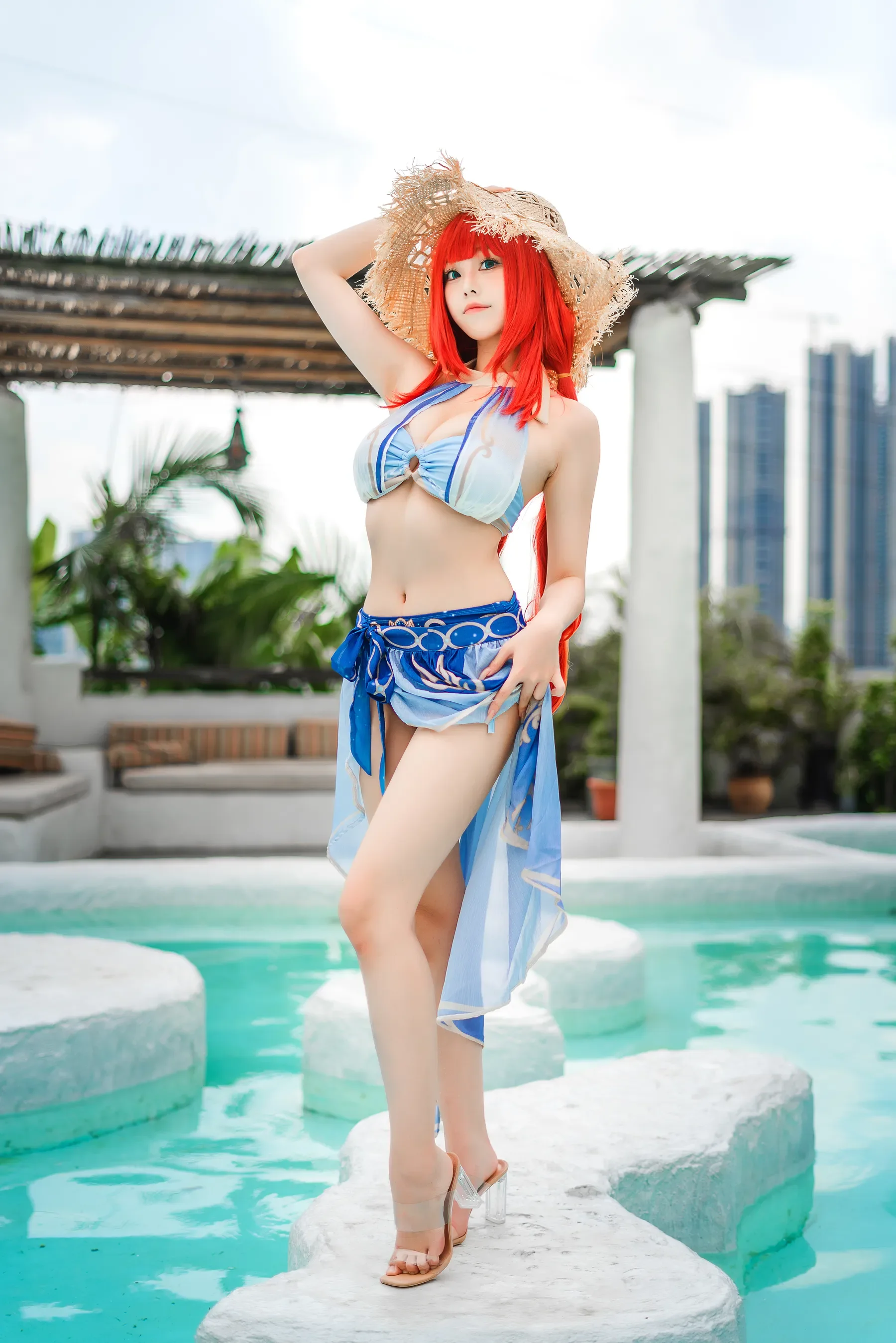 蜜汁猫裘 – 原神 妮露泳装 [21P]