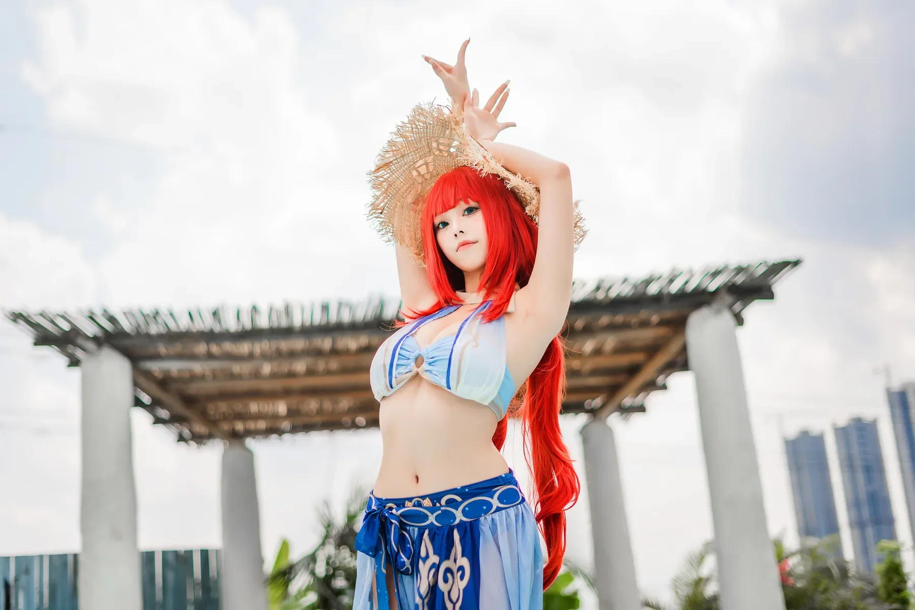 蜜汁猫裘 – 原神 妮露泳装 [21P]