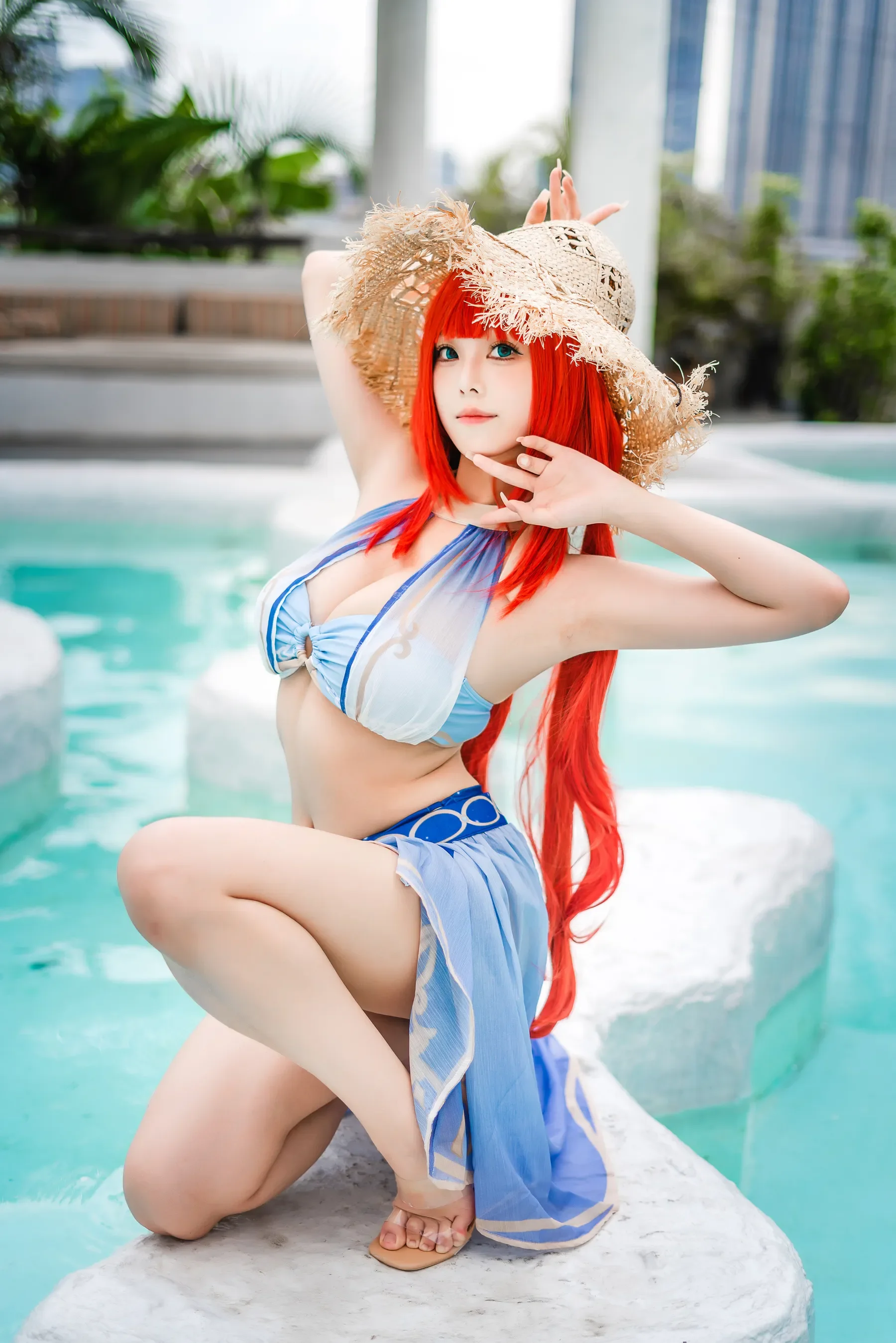 蜜汁猫裘 – 原神 妮露泳装 [21P]