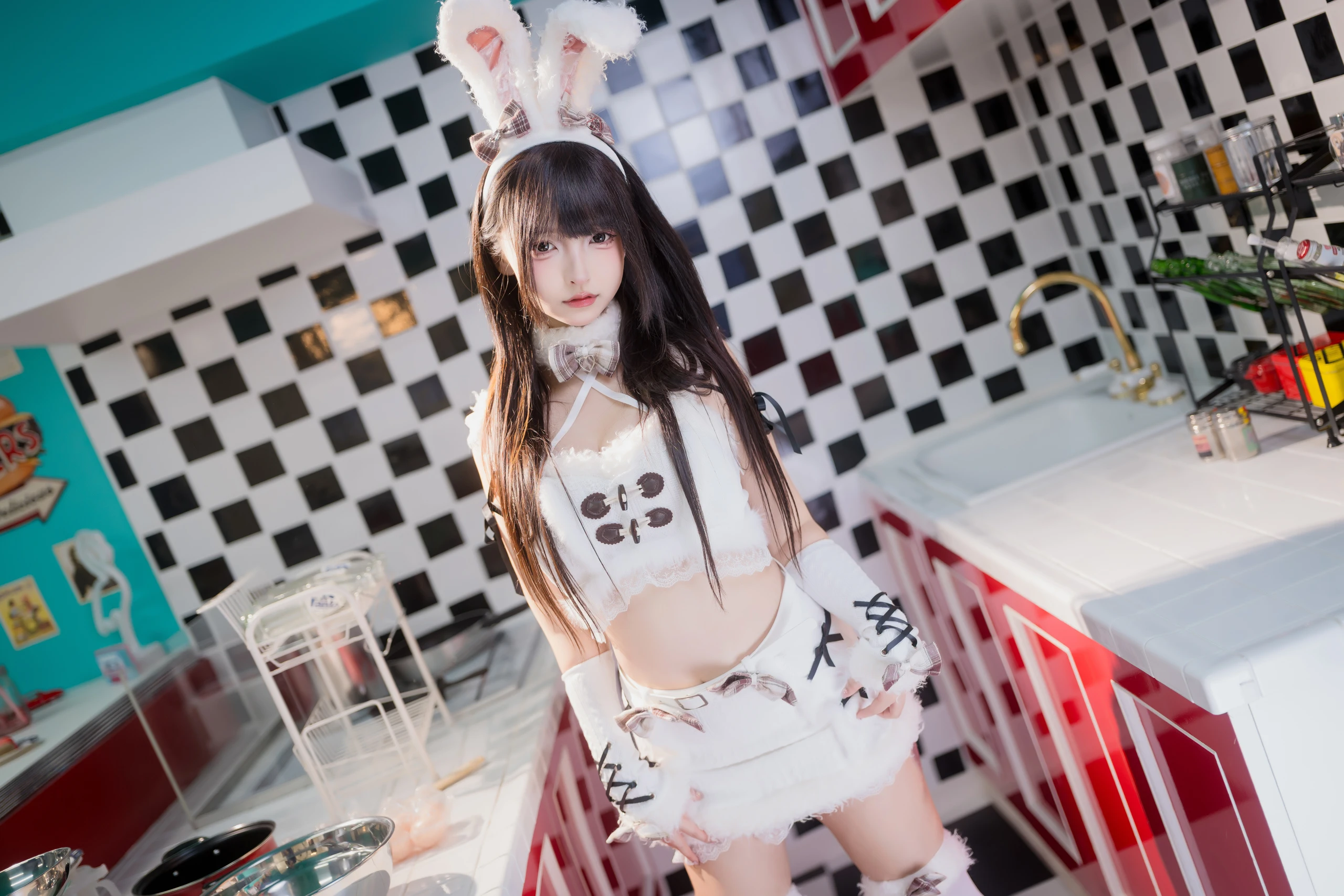 神楽坂真冬 – 毛绒白兔 [75P]