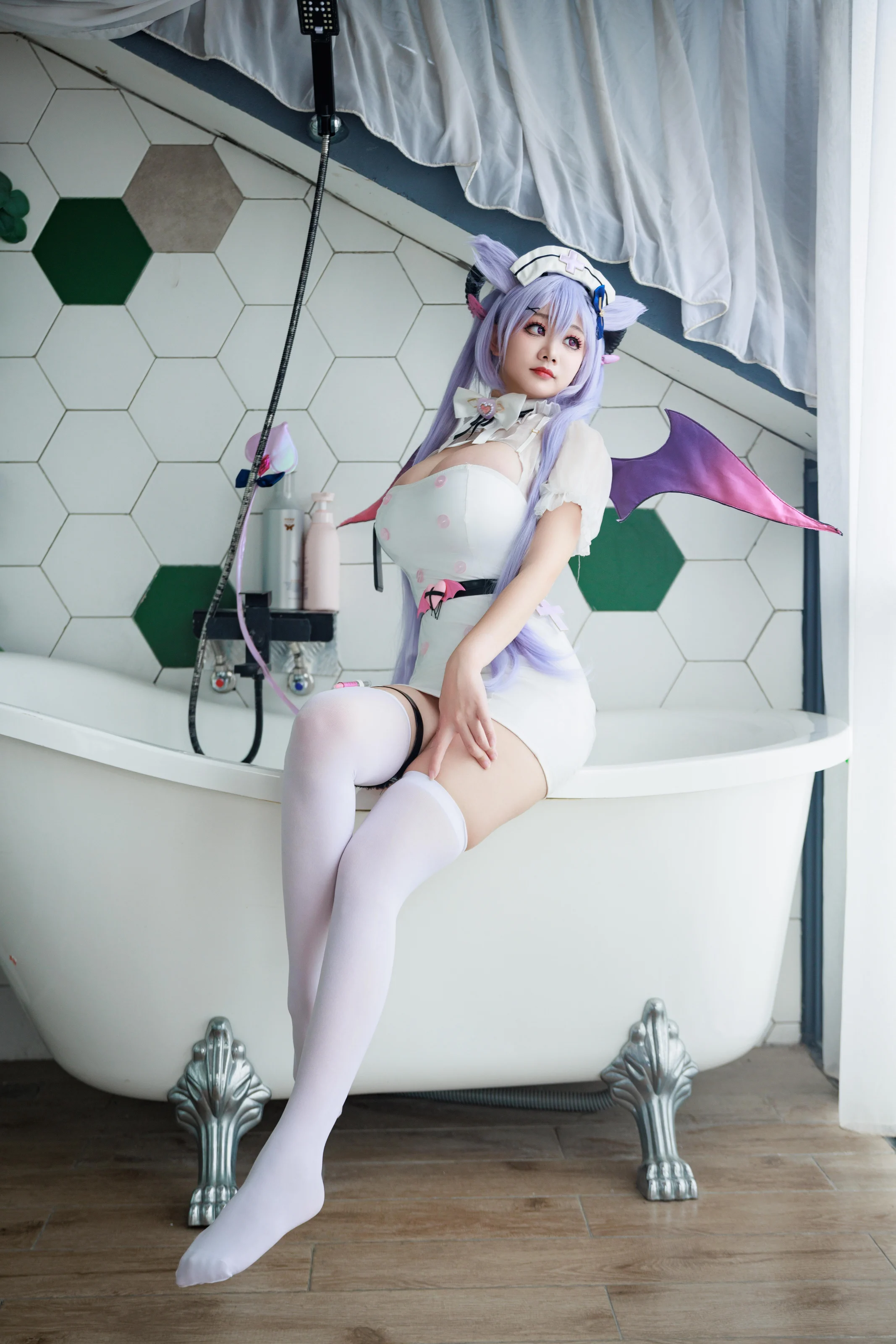 阿雪雪 – 原神 刻晴魅魔护士 [100P]