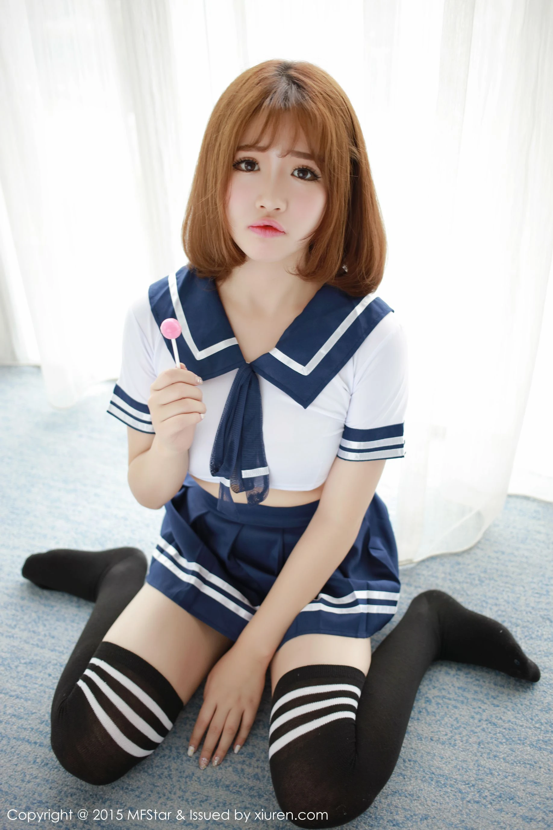 徐cake 《性感水手服+粉色抹胸连体服》 模范学院 Vol.020