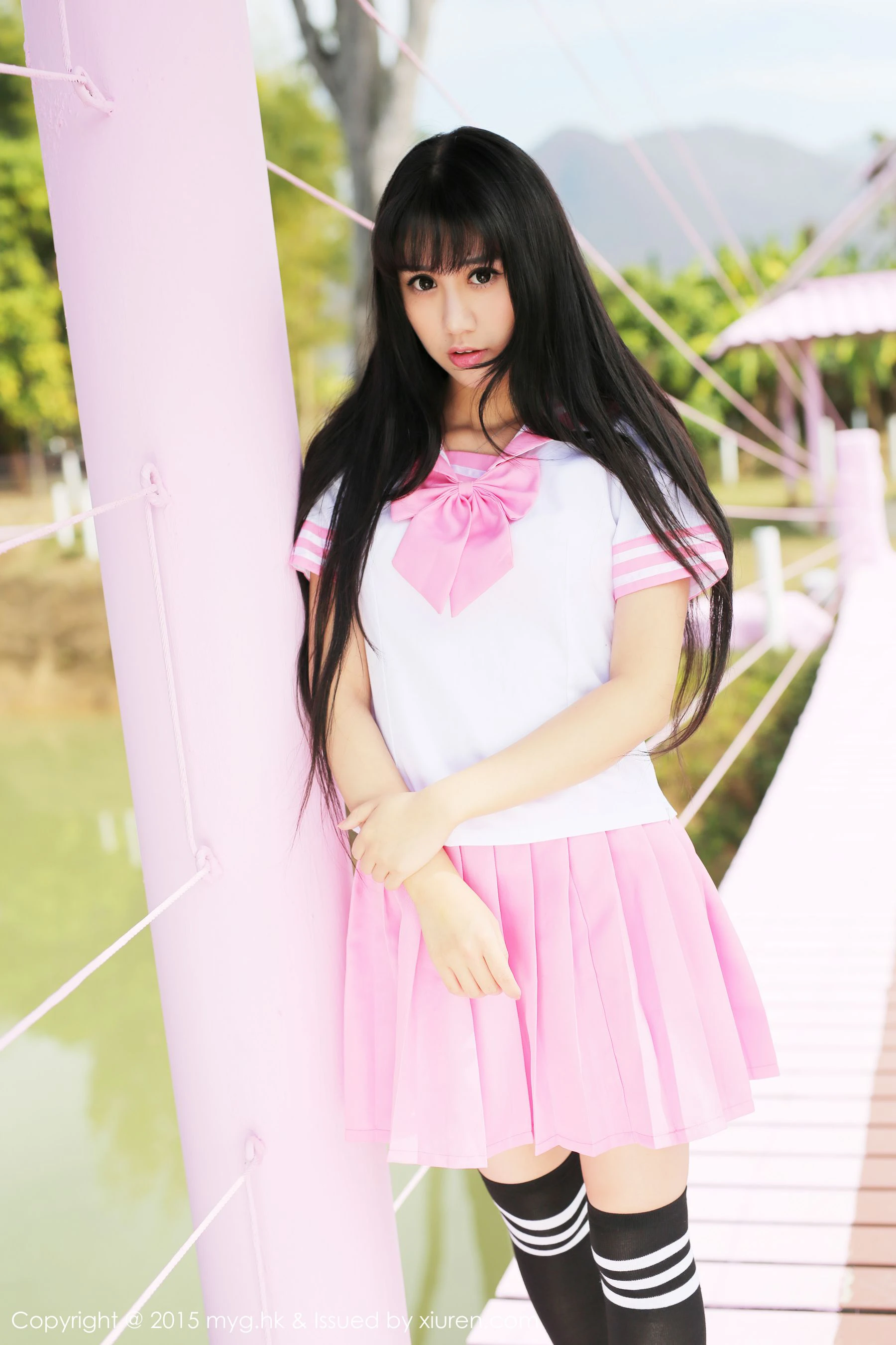 杨晓青儿《泰国Pai县》校服+热裤+内衣 美媛馆 Vol.099