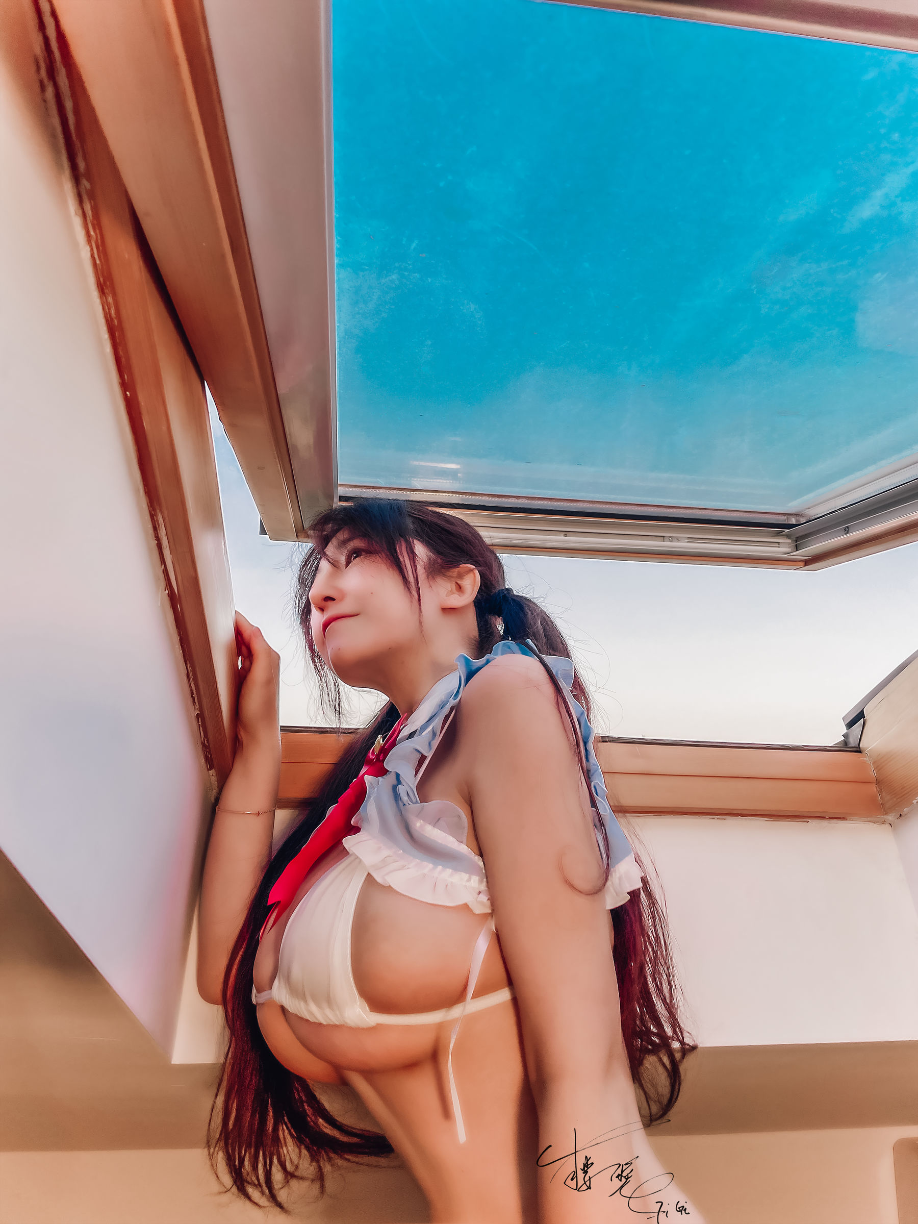 网络红人樱晚gigi – 蓝色比基尼 [25P]