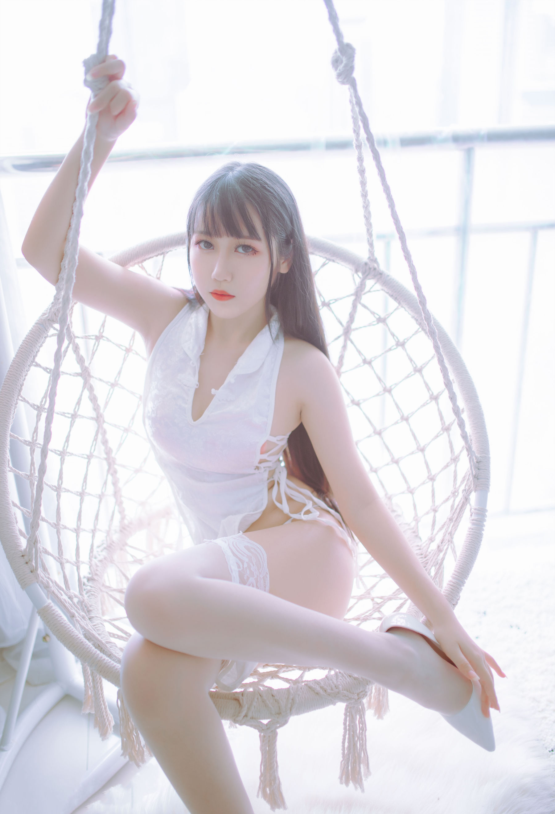 抖娘-利世图集 抖娘×不呆猫 黑白旗袍双子 [41P]